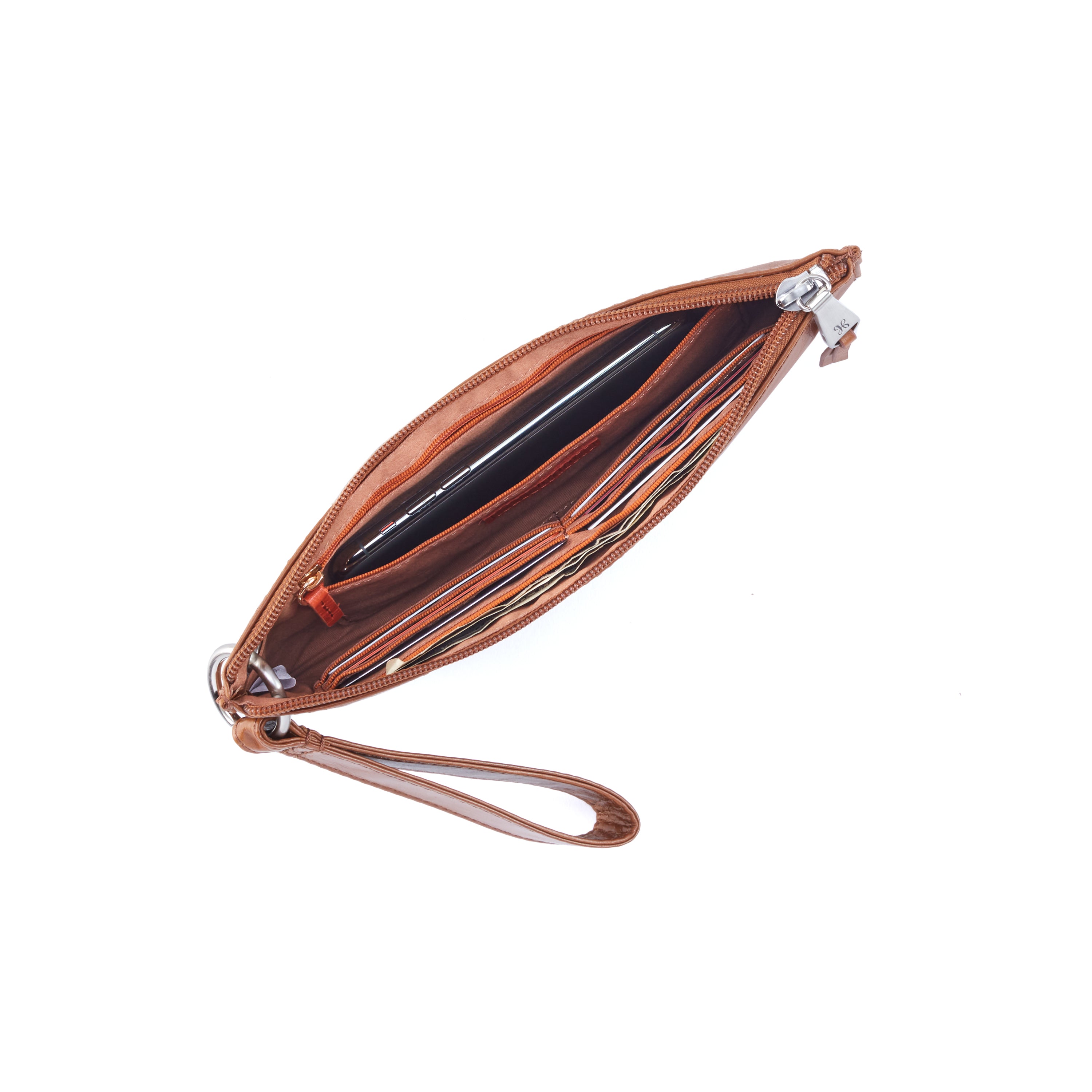 Vida Metallic Leather Wristlet - Silver | Stylish Women's Wallet for Everyday Use, Parties & Travel