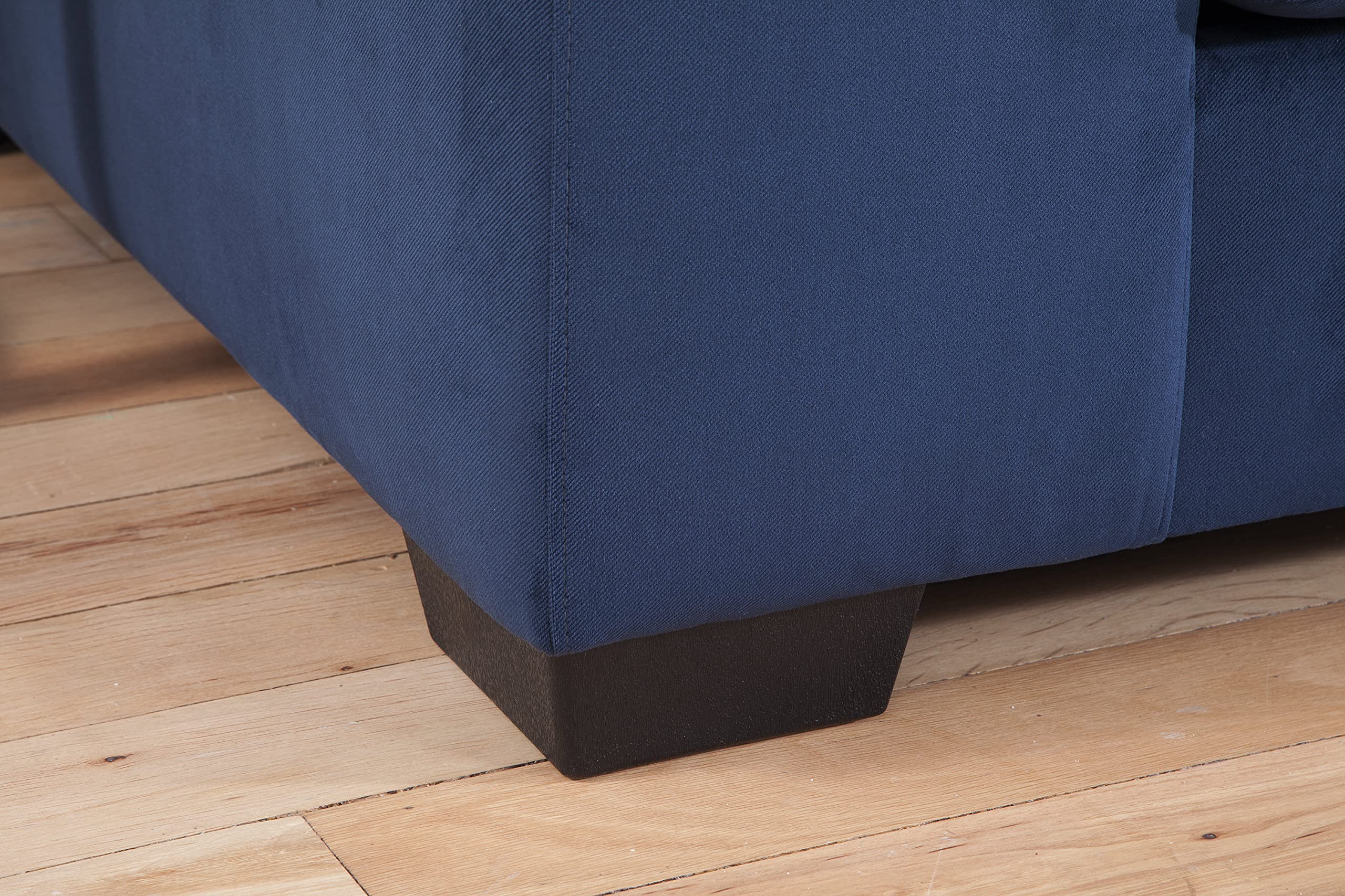 L-Shaped Sectional Sofa with Pillows - Blue Casual Comfort for Living Room
