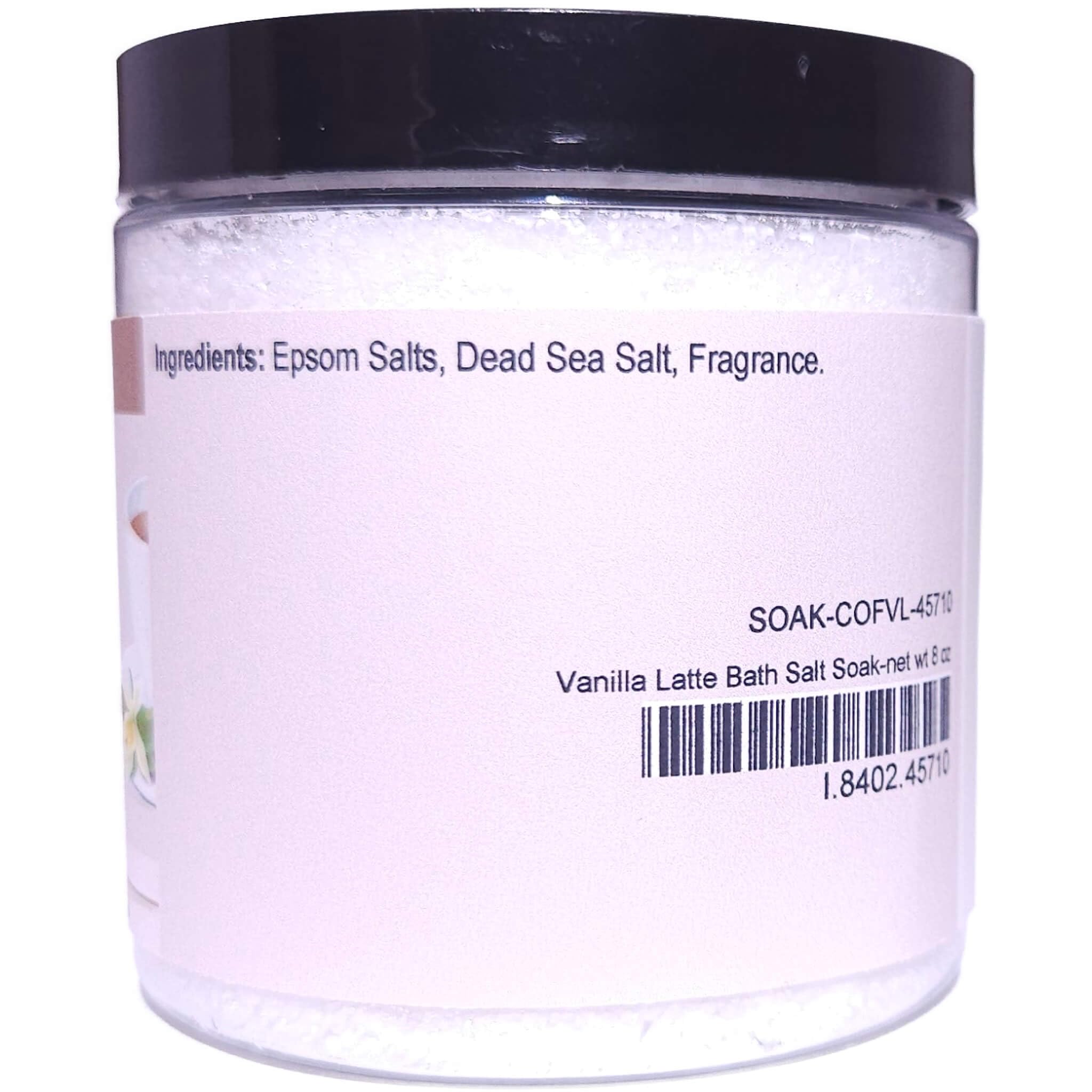 Vanilla Latte Bath Salt Soak - 8oz Phthalate-Free Relaxing Bath Salts with Rich Vanilla Aroma | Perfect for Stress Relief, Self-Care & Spa Nights at Home