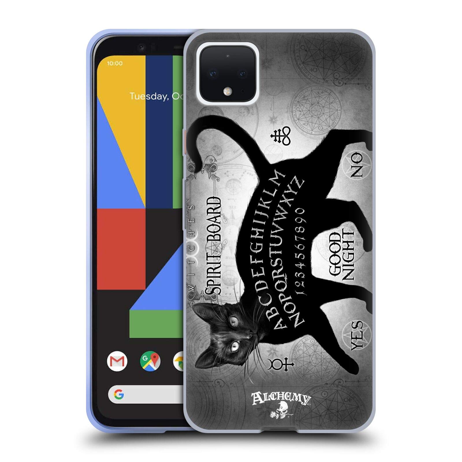 Alchemy Gothic Black Cat Spirit Board Soft Gel Case for Google Pixel 4 XL - Stylish Protection for Everyday Use and Gothic Enthusiasts