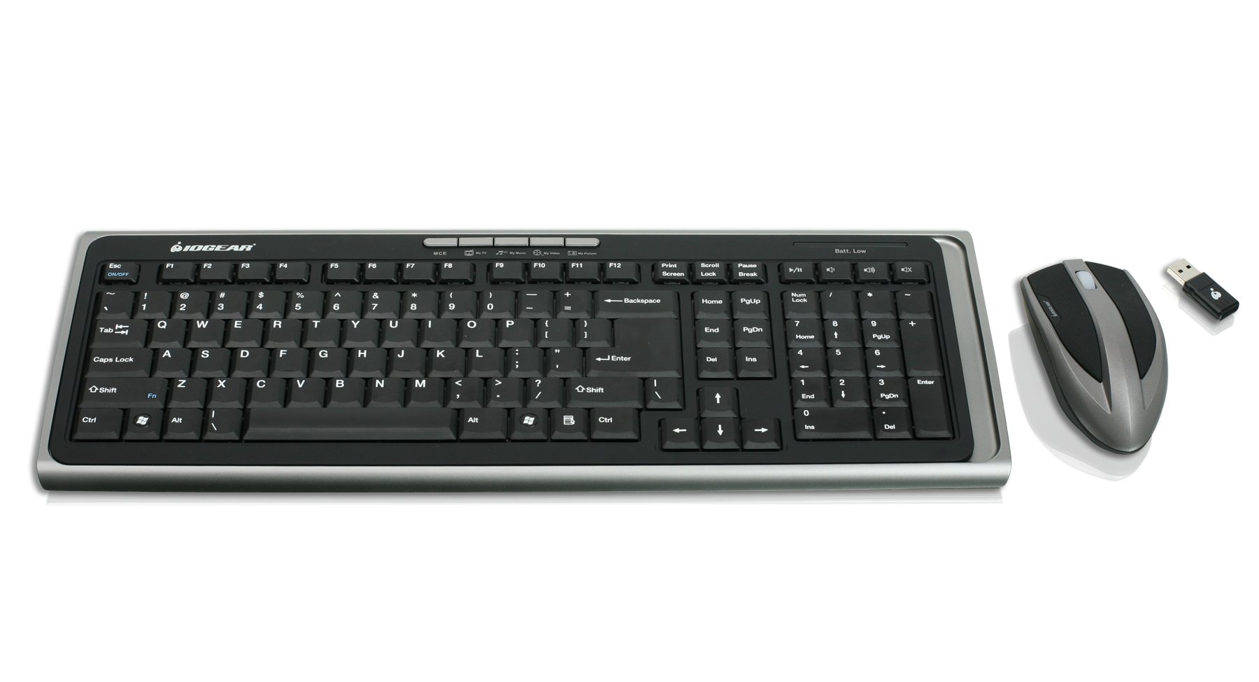 IOGEAR GCS1102-KM1 2-Port DVI KVMP Switch with Cables & Wireless Keyboard Mouse Combo - Perfect for Home Office & Multi-Computer Workstations