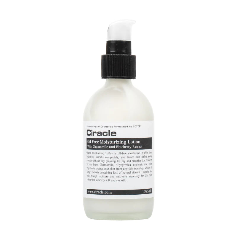 Ciracle Oil Free Moisturizing Lotion 3.56oz for Acne-Prone & Oily Skin - Lightweight Hydration for Face & Body - Day & Night Use