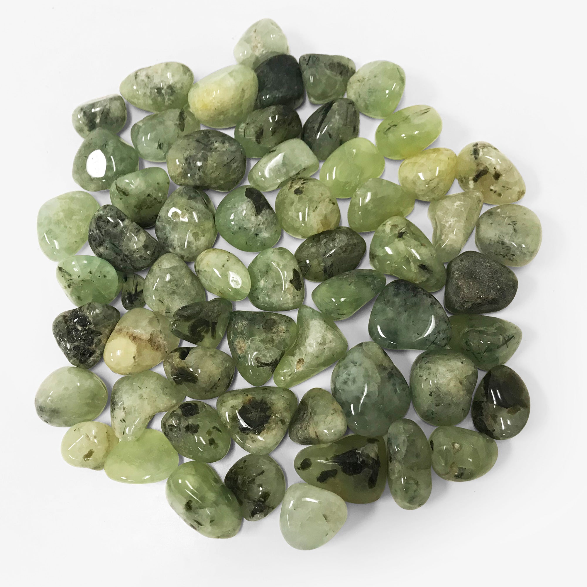 1 lb Natural Polished Prehnite Gemstone Tumbled Stones - Bulk Healing Crystals for Meditation, Reiki, Chakra Balancing & Home Decor