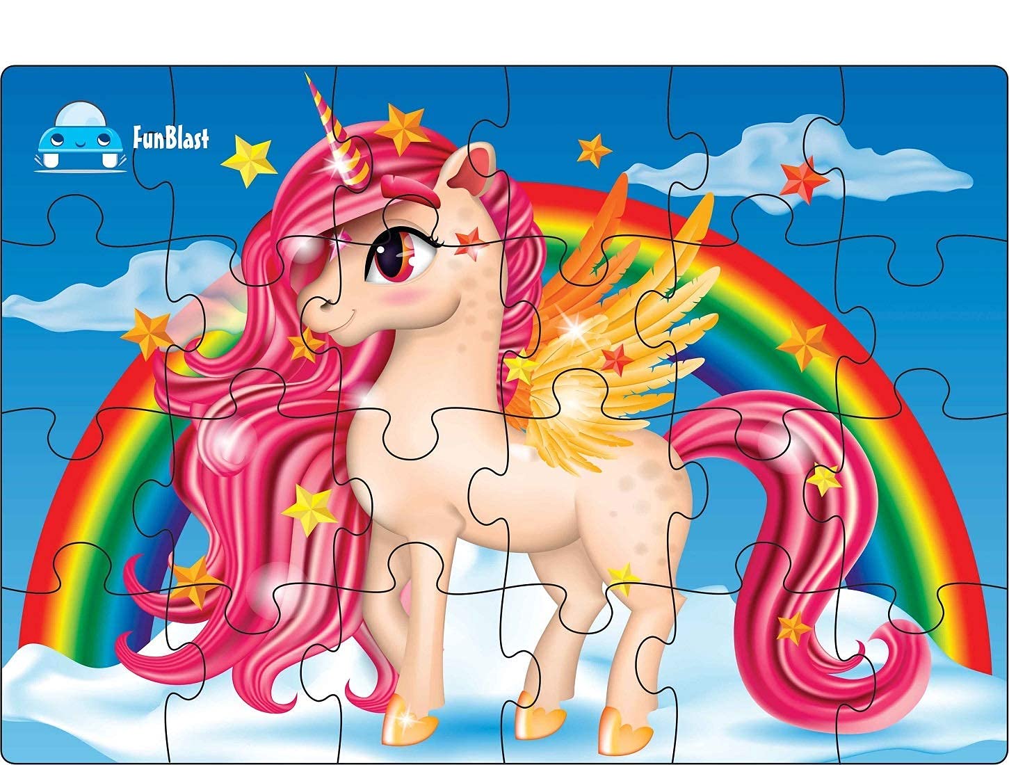 FunBlast Unicorn Horse Jigsaw Puzzle 24 Pieces - Educational Toys for Kids Ages 4+ | Colorful Animal Puzzle for Preschool Learning & Birthday Gifts | Perfect for Classroom, Playroom & Family Game Night