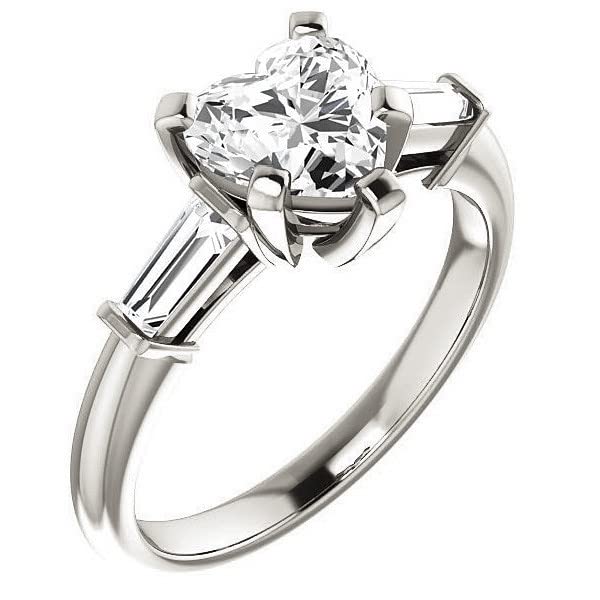 4 Carat Heart-Shaped Colorless Moissanite Engagement Ring for Women - Sterling Silver/Solid Gold Wedding Band Set - 5-Prong Diamond Solitaire Bridal Ring - Perfect for Proposals, Anniversaries & Special Occasions