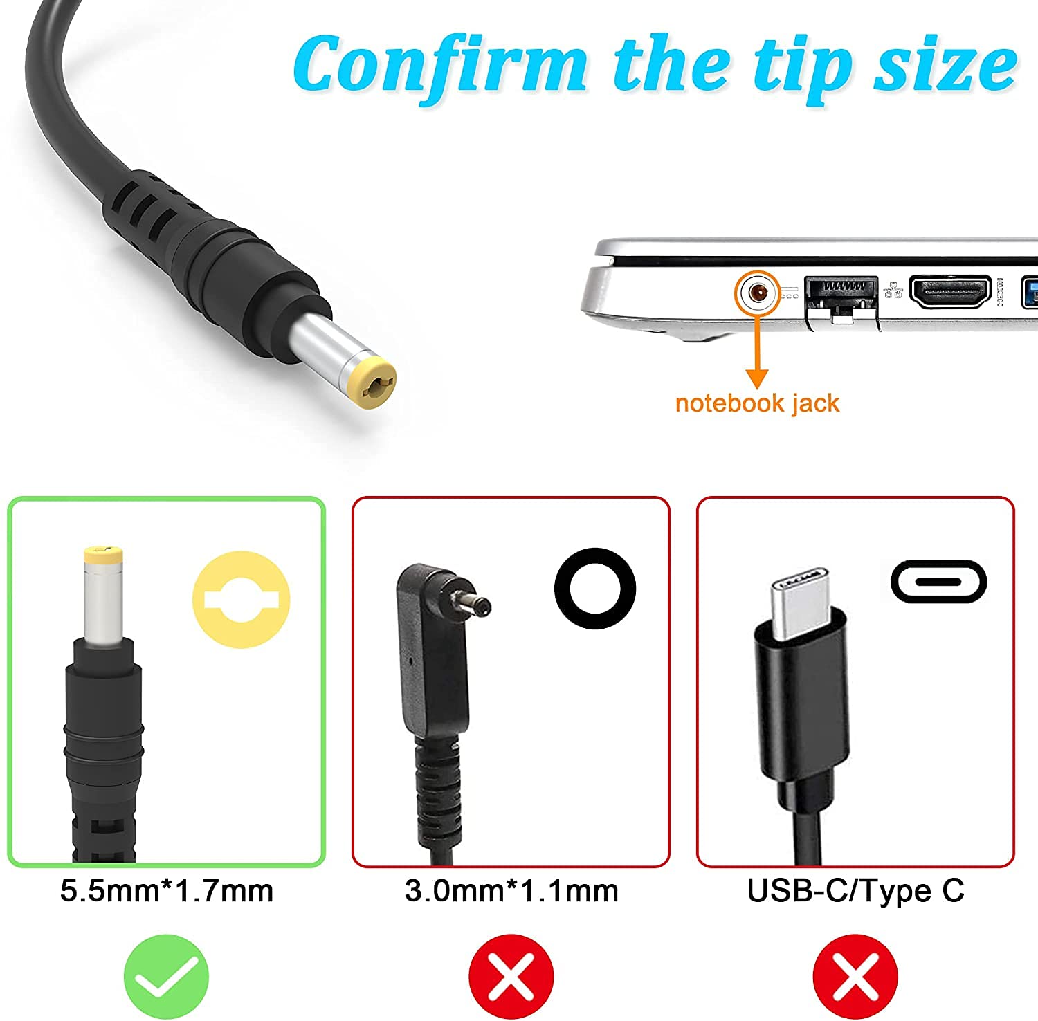 Original AC Adapter Charger for Acer Aspire 5315 5315-2153 5332 5334 5335 Laptops - Power Supply Replacement for Home, Office & Travel Use