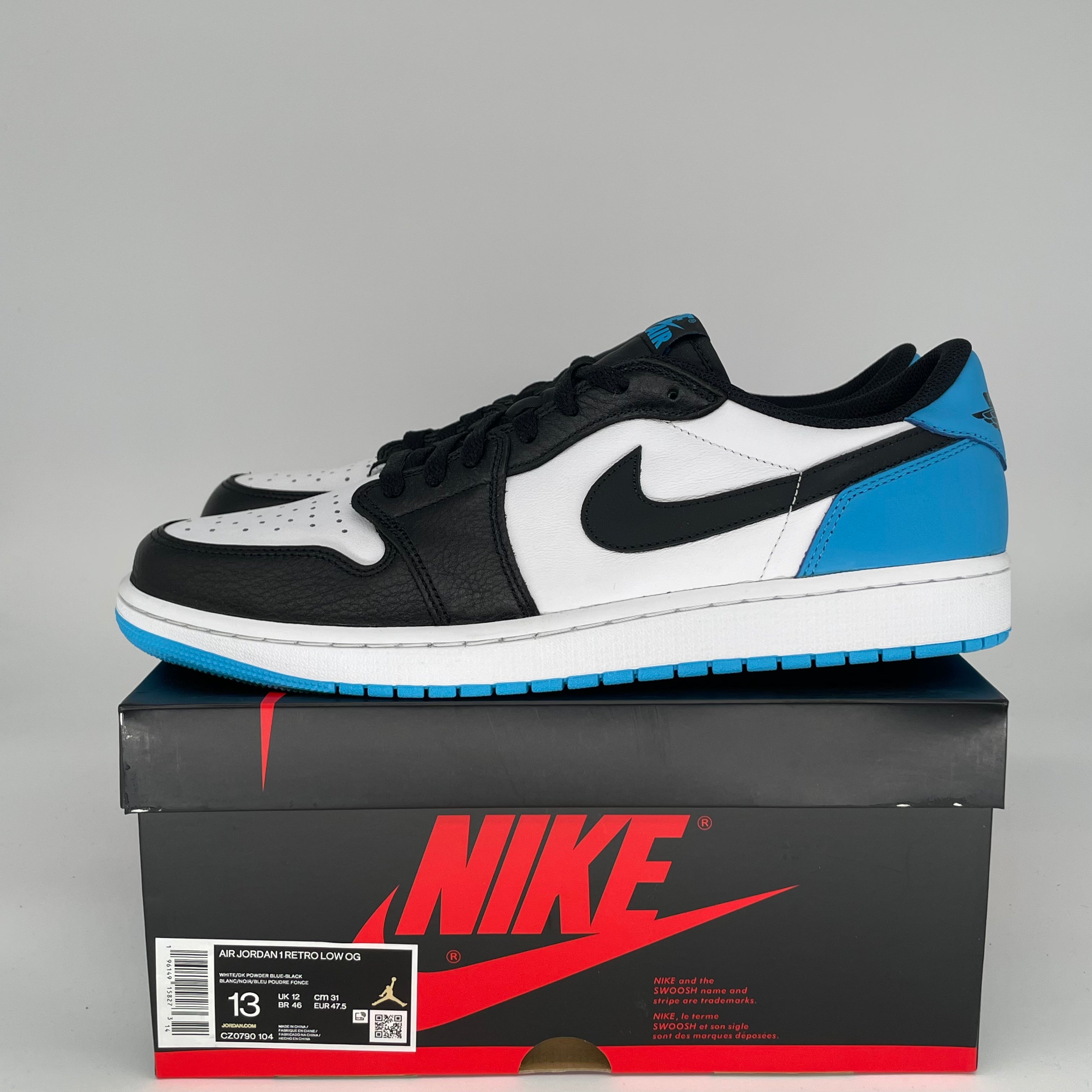 AIR JORDAN 1 LOW POWDER BLUE MEN'S SNEAKERS - SIZE 13 (CZ0790-104) | CASUAL WEAR, STREET FASHION & BASKETBALL LIFESTYLE
