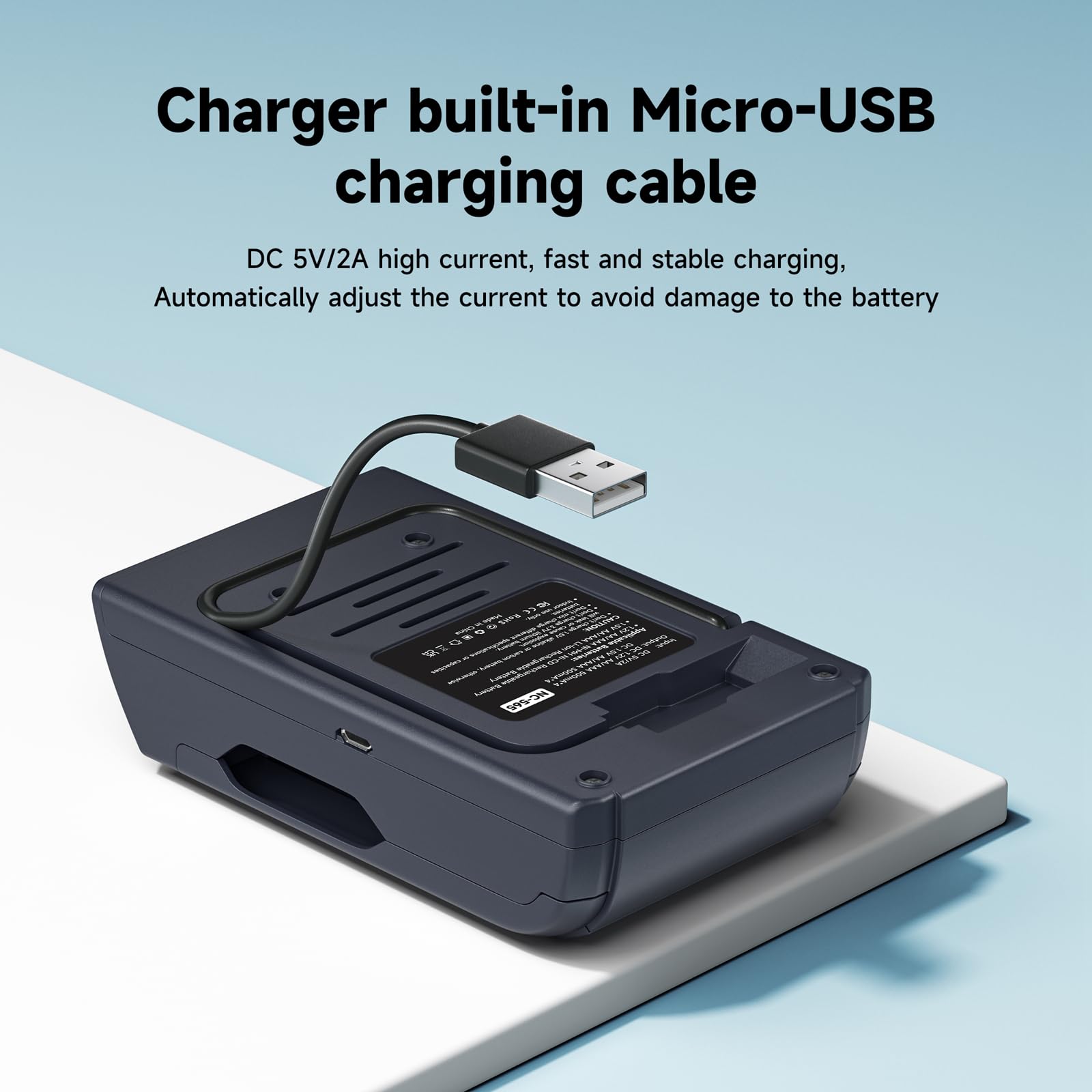 Palowextra Smart Battery Charger for 1.5V Li-ion & 1.2V Ni-MH AA AAA Rechargeable Batteries with Micro USB Port - Fast Charging for Cameras, Flashlights, Toys & Electronics