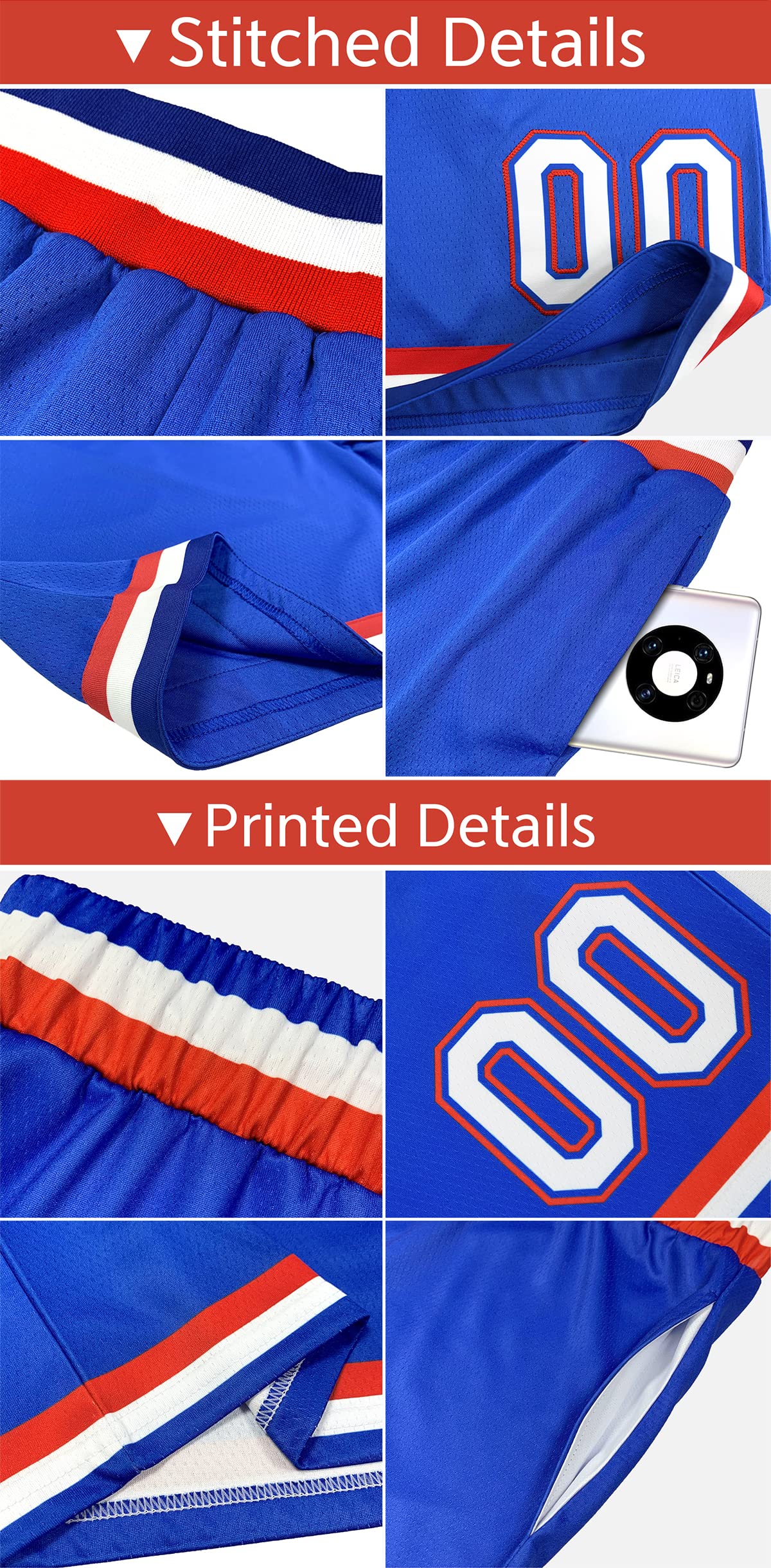Custom Basketball Shorts for Men & Boys - Personalized Stitched/Printed Number & Logo - Breathable Sports Training Shorts for Gym, Practice & Casual Wear