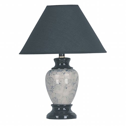 Elegant Black Ceramic Table Lamp - Modern Home & Office Decor for Living Room, Bedroom, or Study Desk