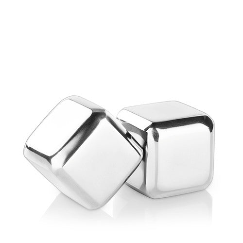 Premium Stainless Steel Ice Cubes Set of 2 - Reusable Whiskey & Cocktail Chillers for Scotch, Bourbon, Wine - Perfect for Home Bars, Parties & Gifts
