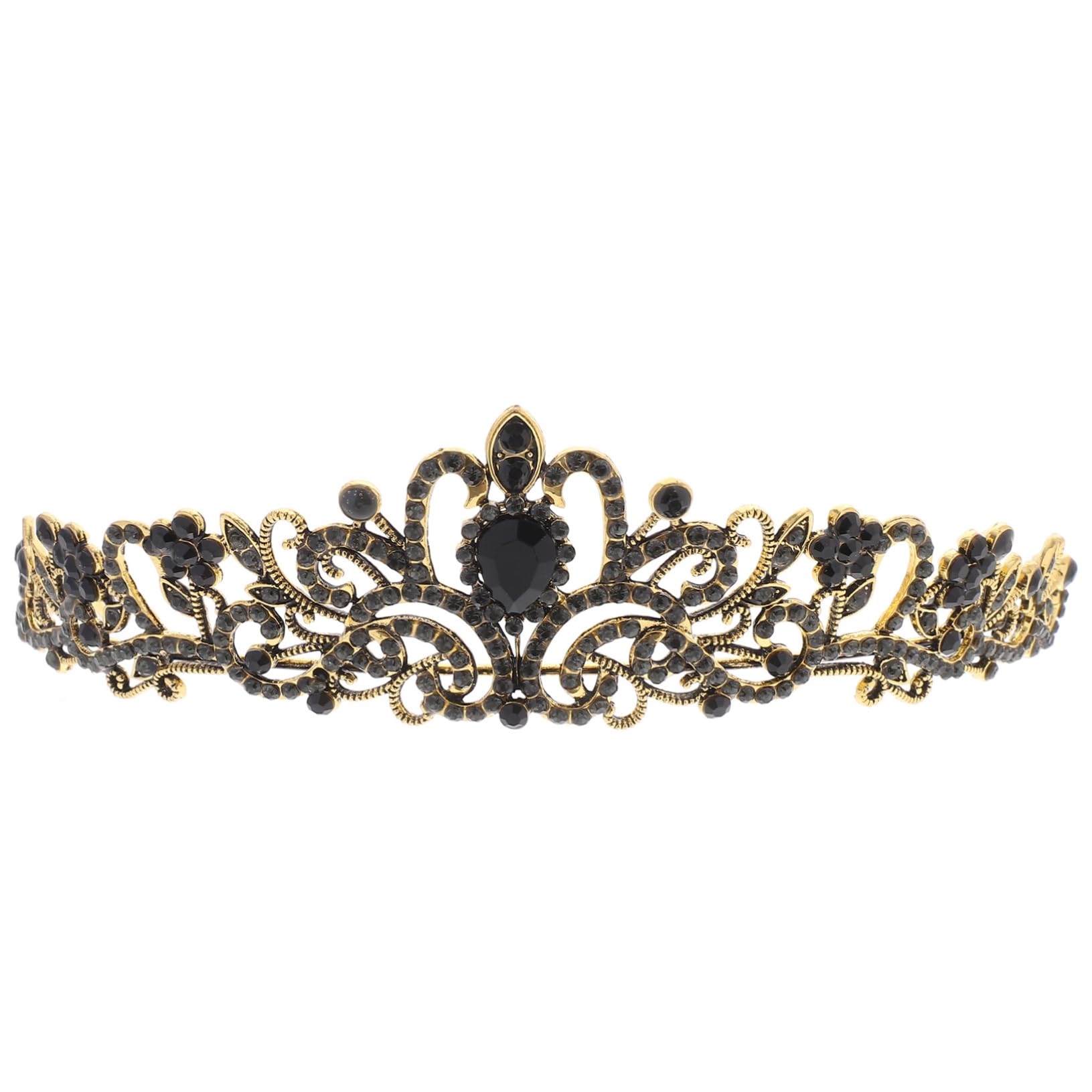 POPETPOP Gold Alloy Bridal Hair Crown - Vintage Wedding Hair Accessories for Bride, Girls, Cake & Dress Decorations | Perfect for Weddings, Parties & Special Occasions