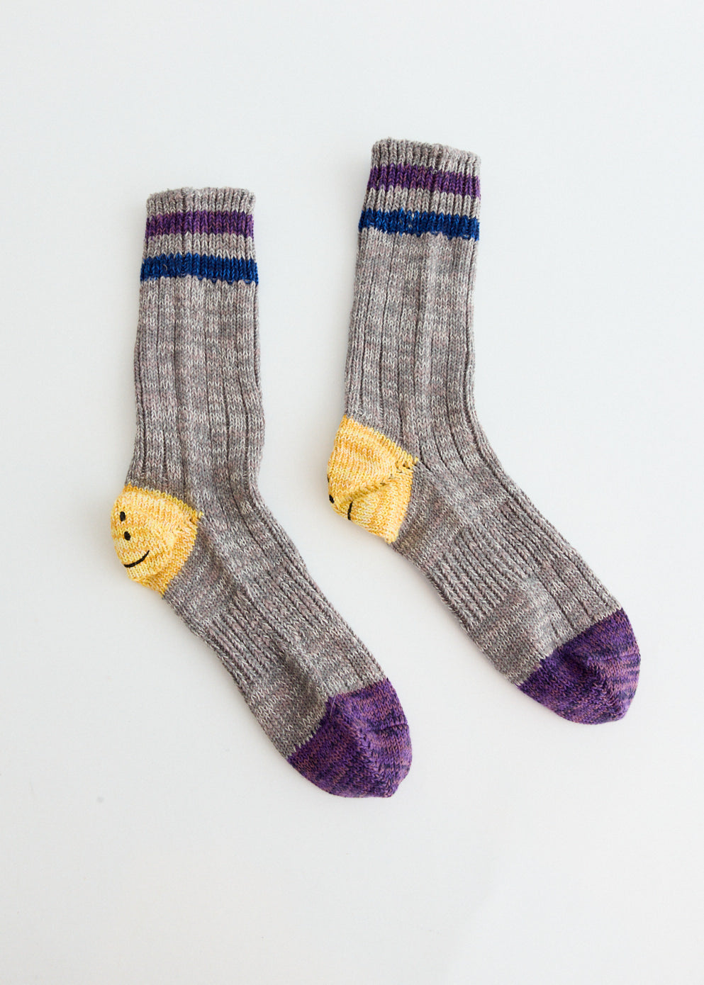 60 Yarns Grandrelle IVY RAINBOWY HAPPY Heel Hold Socks - Colorful Comfort Socks for Women & Men - Perfect for Hiking, Running, and Everyday Wear