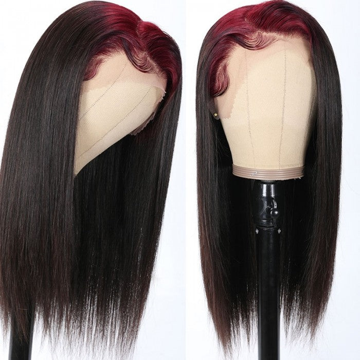 Eullair Colored Roots on Black Hair Blonde Human Hair Wig - Body Wave Lace Frontal Wigs for Women | Perfect for Cosplay, Daily Wear & Special Occasions