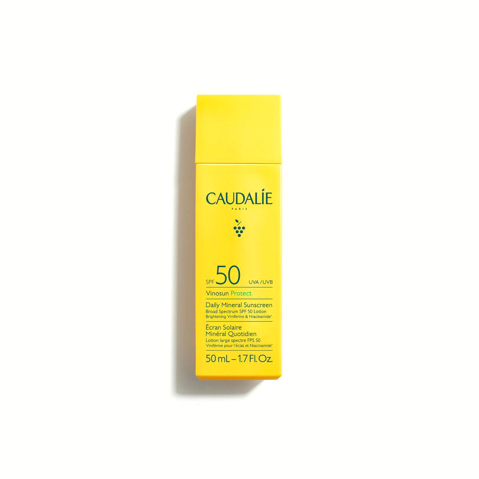 Caudalie Vinosun SPF 50 Mineral Sunscreen for Face - Daily Moisturizing & Anti-Aging Protection - Perfect for Beach, Outdoor Activities & Sensitive Skin Care