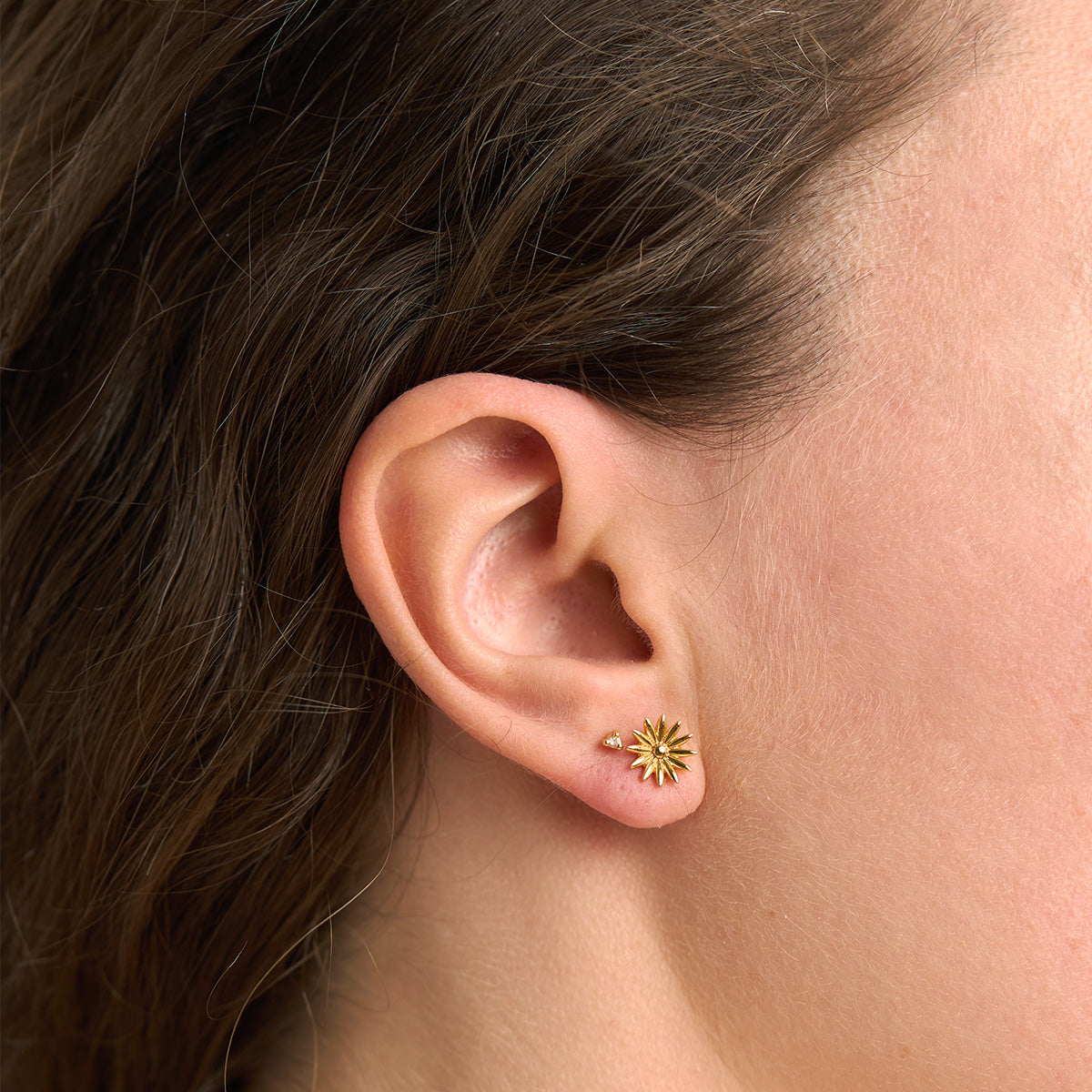 Spring Floral Gold Stud Earrings for Women - Elegant Rose Gold Dainty Flower Studs for Everyday Wear, Gift, Wedding & Party
