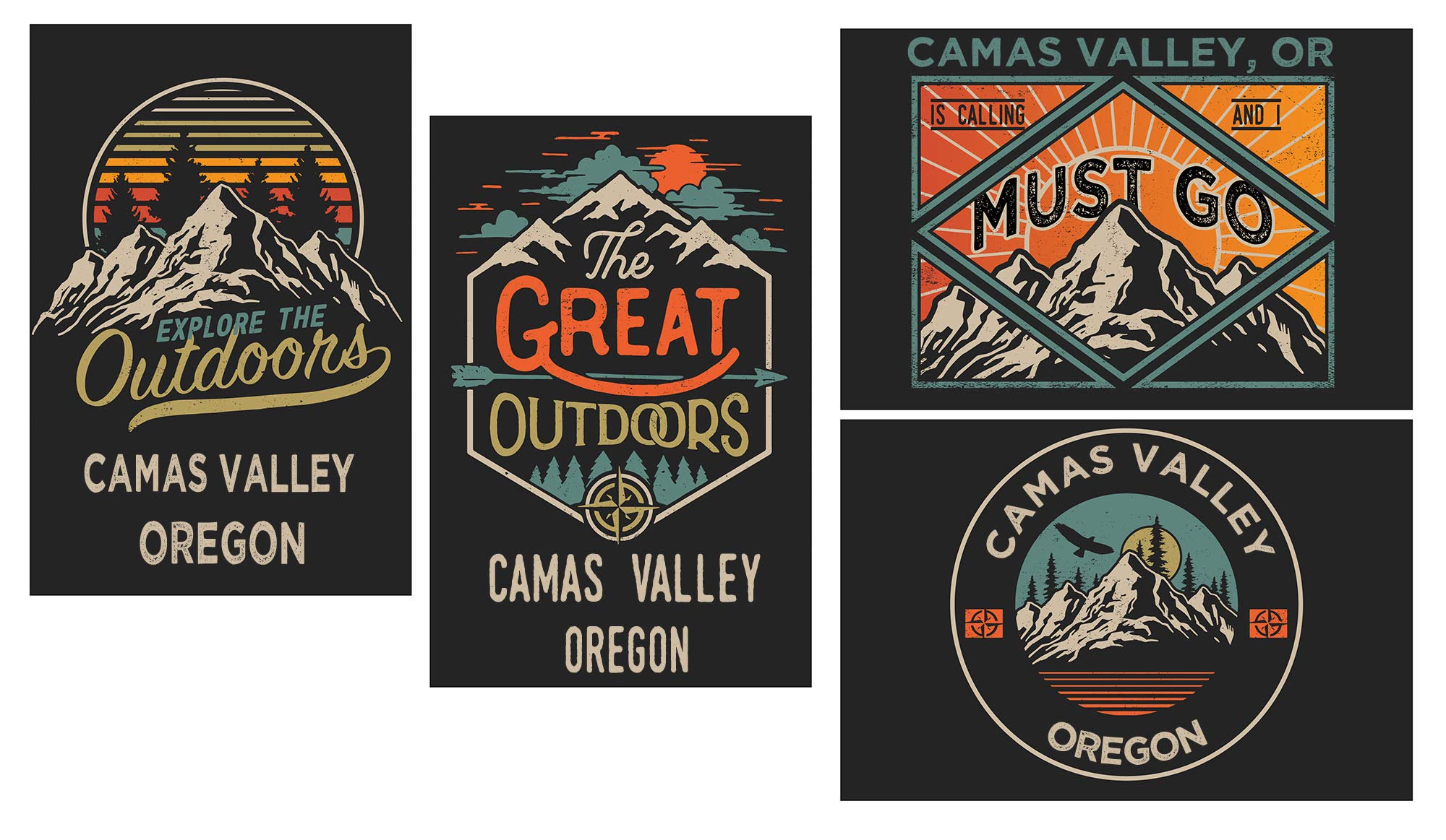 R&R Imports 4-Pack Oregon Souvenir Fridge Magnets (2x3 Inch) - The Great Outdoors Design - Perfect for Refrigerators, Lockers & Travel Memories
