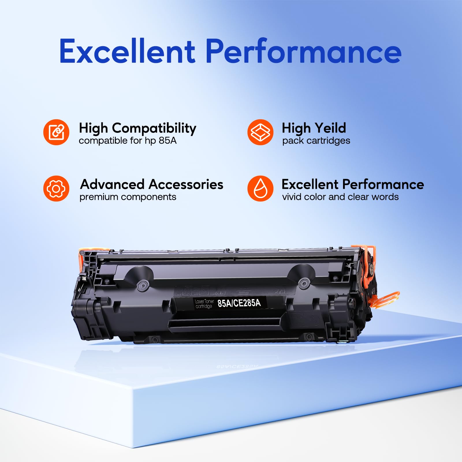 HP 85A CE285A Compatible Toner Cartridge (4-Pack, Black) - Works with HP LaserJet Pro P1102W, P1109W, M1212, M1212NF, M1217NFW Printers - Ideal for Home & Office Printing Needs