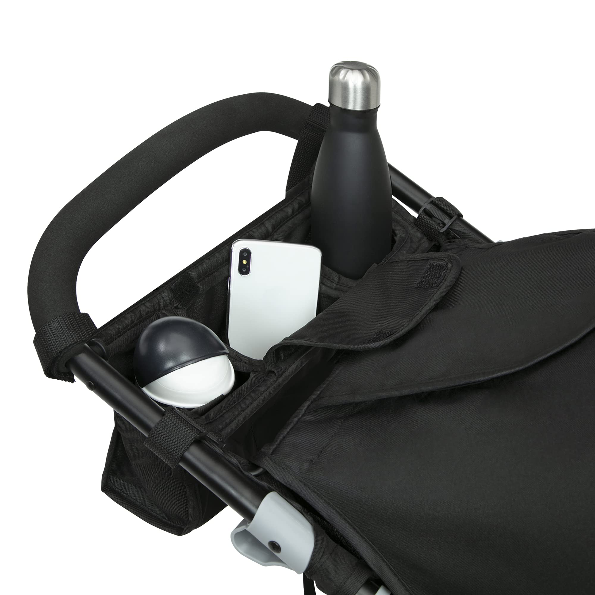 Delta Children Apollo Jogging Stroller - Lightweight Shock-Absorbing Frame with Adjustable Canopy & Reclining Seat - Compatible with Infant Car Seats (Black) - Perfect for Running, Walking & Outdoor Adventures with Baby
