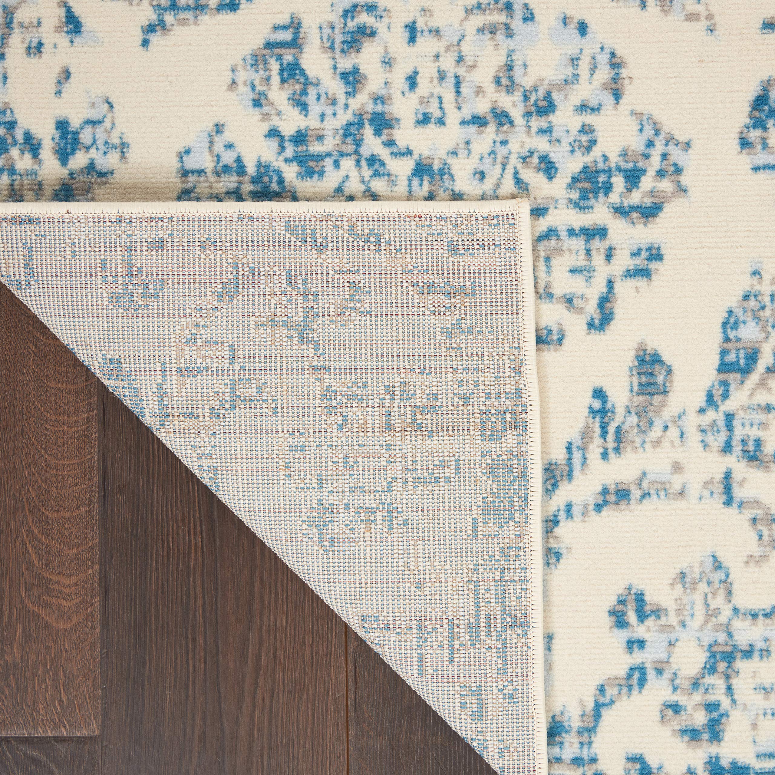 Nourison Jubilant Damask Ivory/Blue 5'3