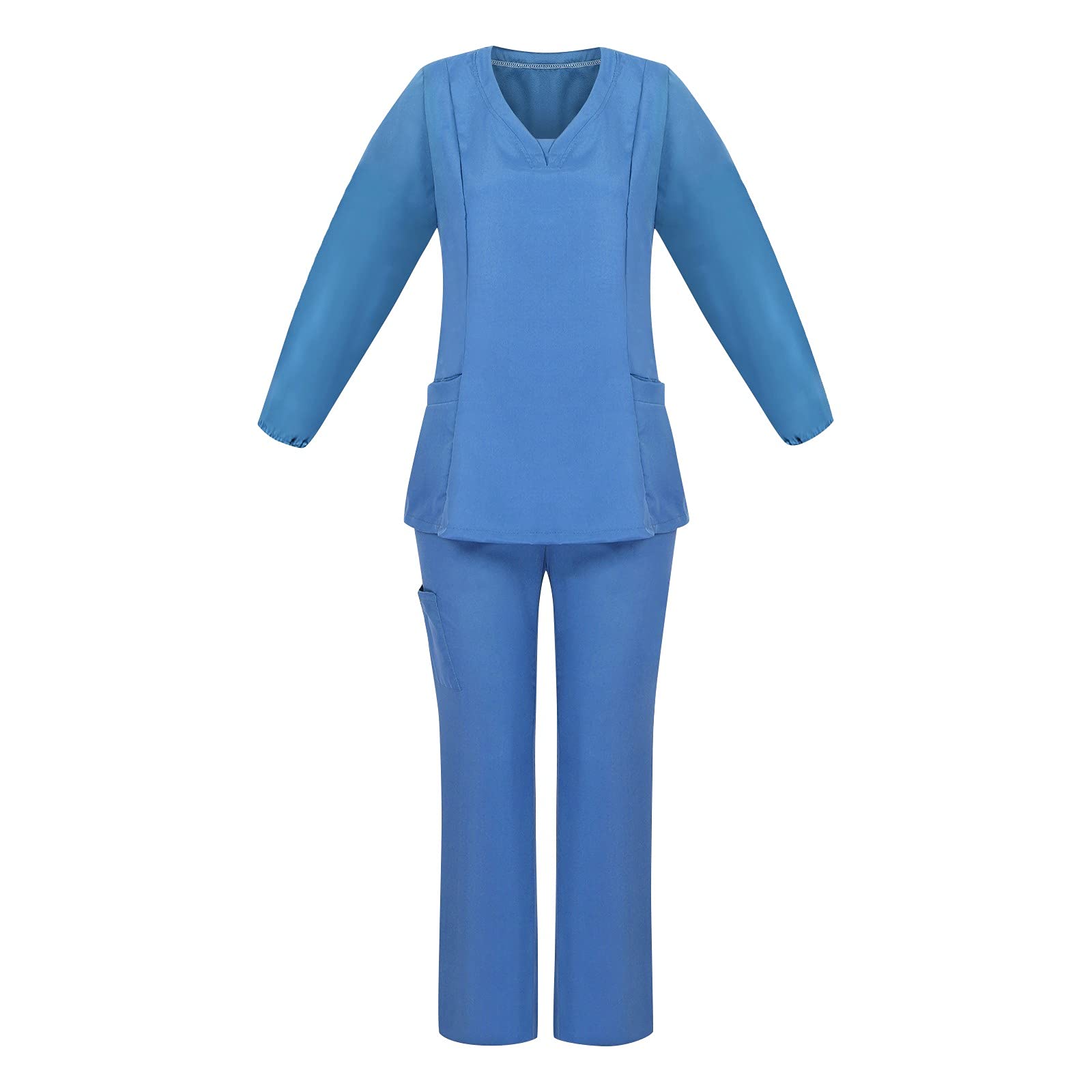 NBXNZWF Women's Stretch Solid Workwear Scrub Set - Plus Size Medical Uniform for Nurses & Healthcare Professionals | Comfortable & Durable for Long Shifts, Hospital & Clinic Use