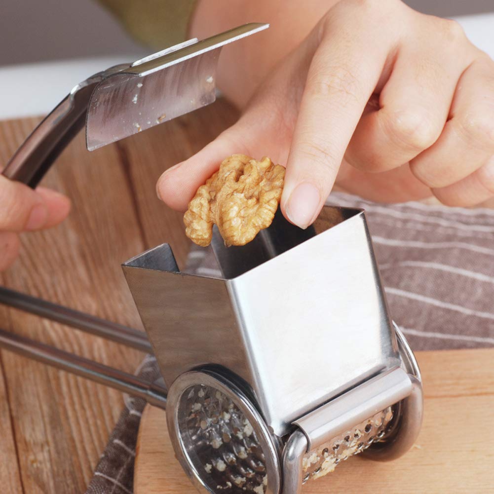 BOLLAER Rotary Cheese Grater - Stainless Steel Vegetable Shredder & Grinder for Pasta, Pizza, Salad - Kitchen Gadget for Easy Food Prep