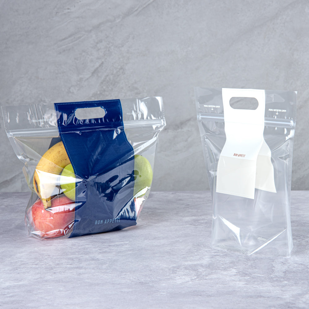 Clear Plastic Gusset Zipper Bags with Handles - 12.5