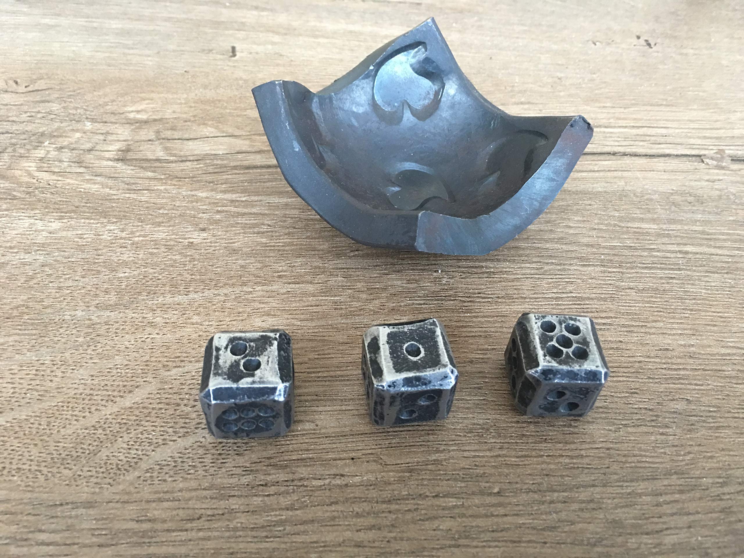 Premium Iron Dice Set for RPG & Tabletop Games - Heavy Duty Steel Gaming Dice with Custom Engraving - Perfect for D&D, Board Games & Collectors - Includes Durable Dice Box & Axe Gift Set