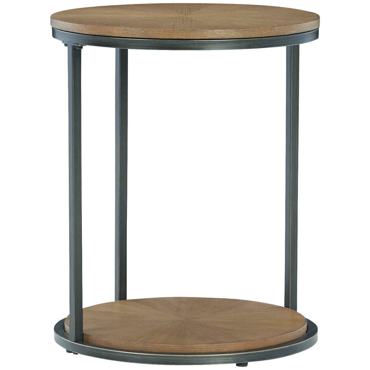 Round End Table with Storage Shelf - Modern Side Table for Living Room, Bedroom, or Office - Sturdy Wooden Accent Table with Versatile Home Decor Use