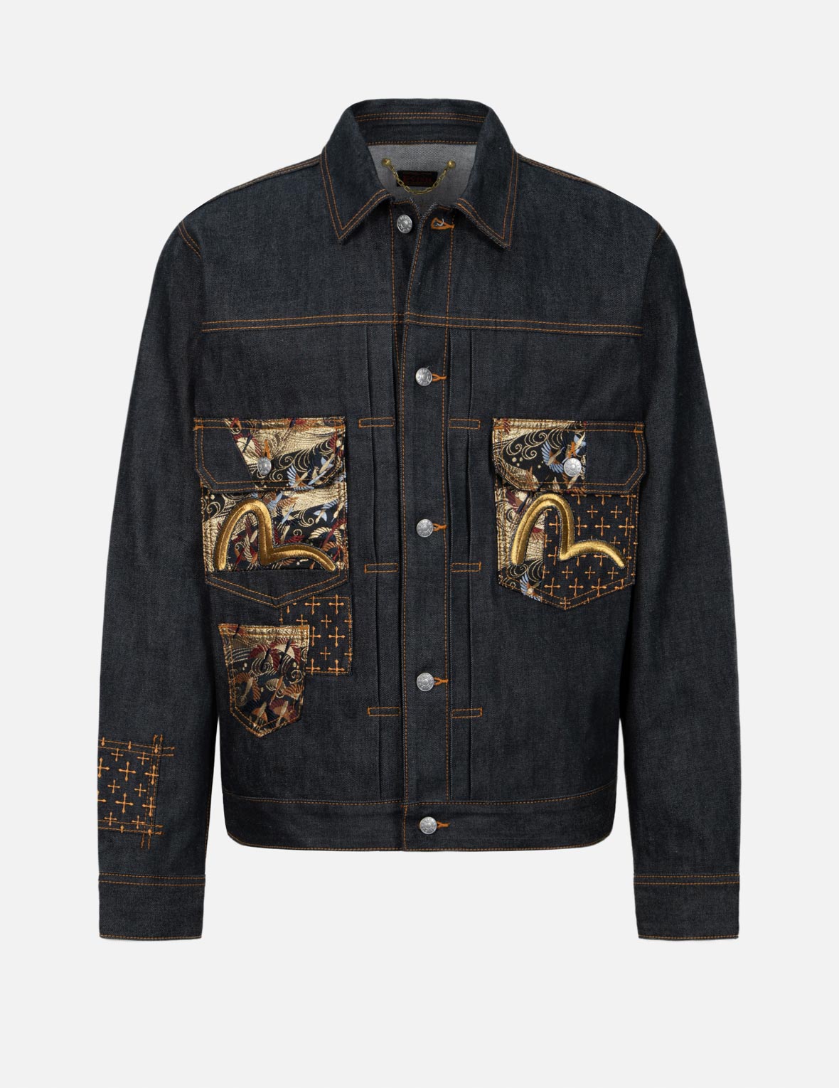 Seagull Embroidery Brocade Denim Jacket - Relaxed Fit with Pockets | Vintage Style Women's Outerwear for Casual Wear & Street Fashion