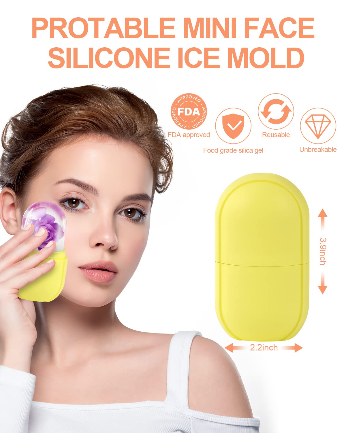 Ice Roller for Face & Eye - Cooling Facial Massager for Puffiness Relief, Dark Circles & Fine Lines | Skin Brightening & Pore Minimizing Beauty Tool | Perfect for Morning Routine & Post-Workout Recovery