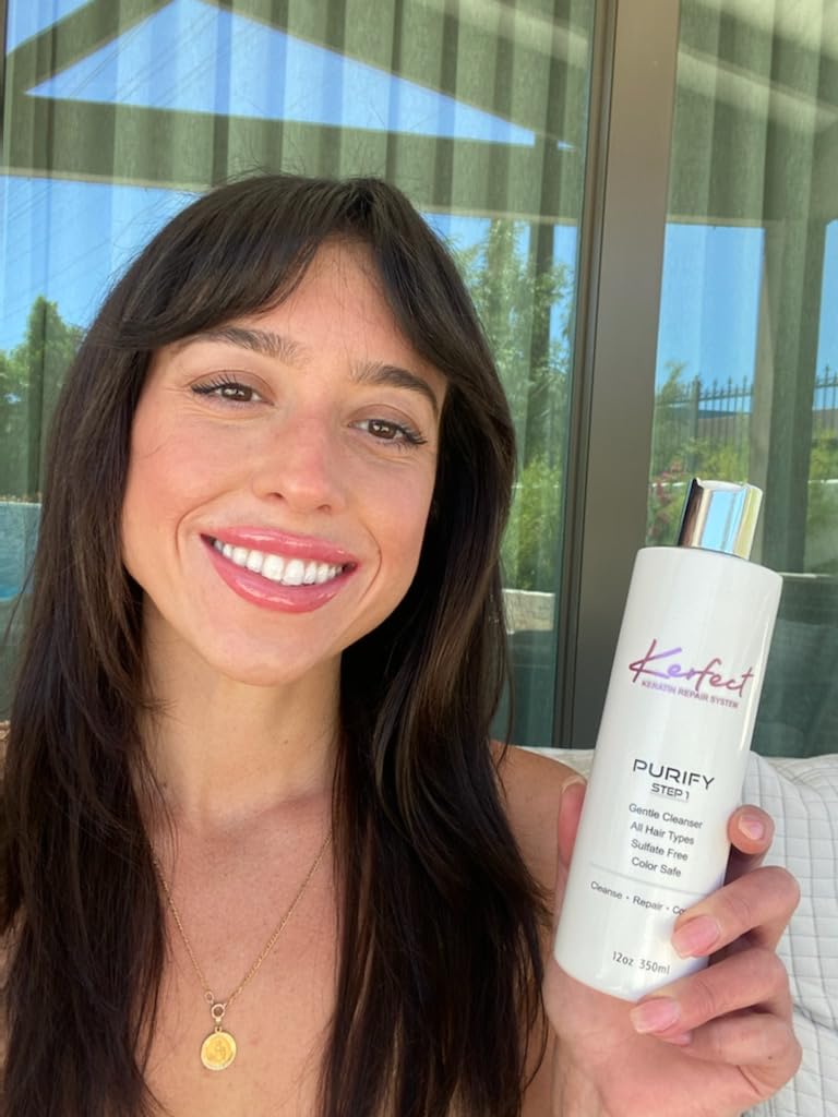 Kerfect Hair Repair System Step 1: Purifying Gentle Cleanser Shampoo for Damaged Hair - Deep Cleansing & Nourishing for Dry, Frizzy Hair - Perfect for Daily Use & Salon Treatments