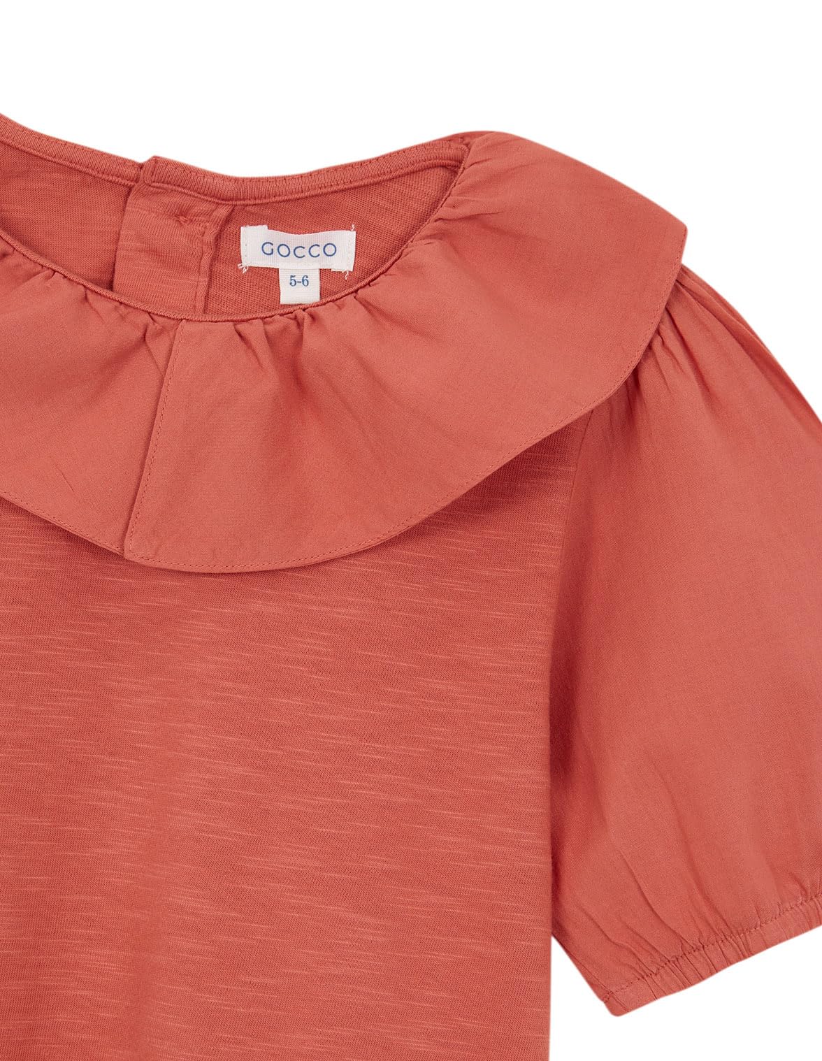 Gocco Girls Short Sleeve Ruffle Neck Camisole Top - Orange | Casual Summer Outfits, School Wear, Playdate Clothes