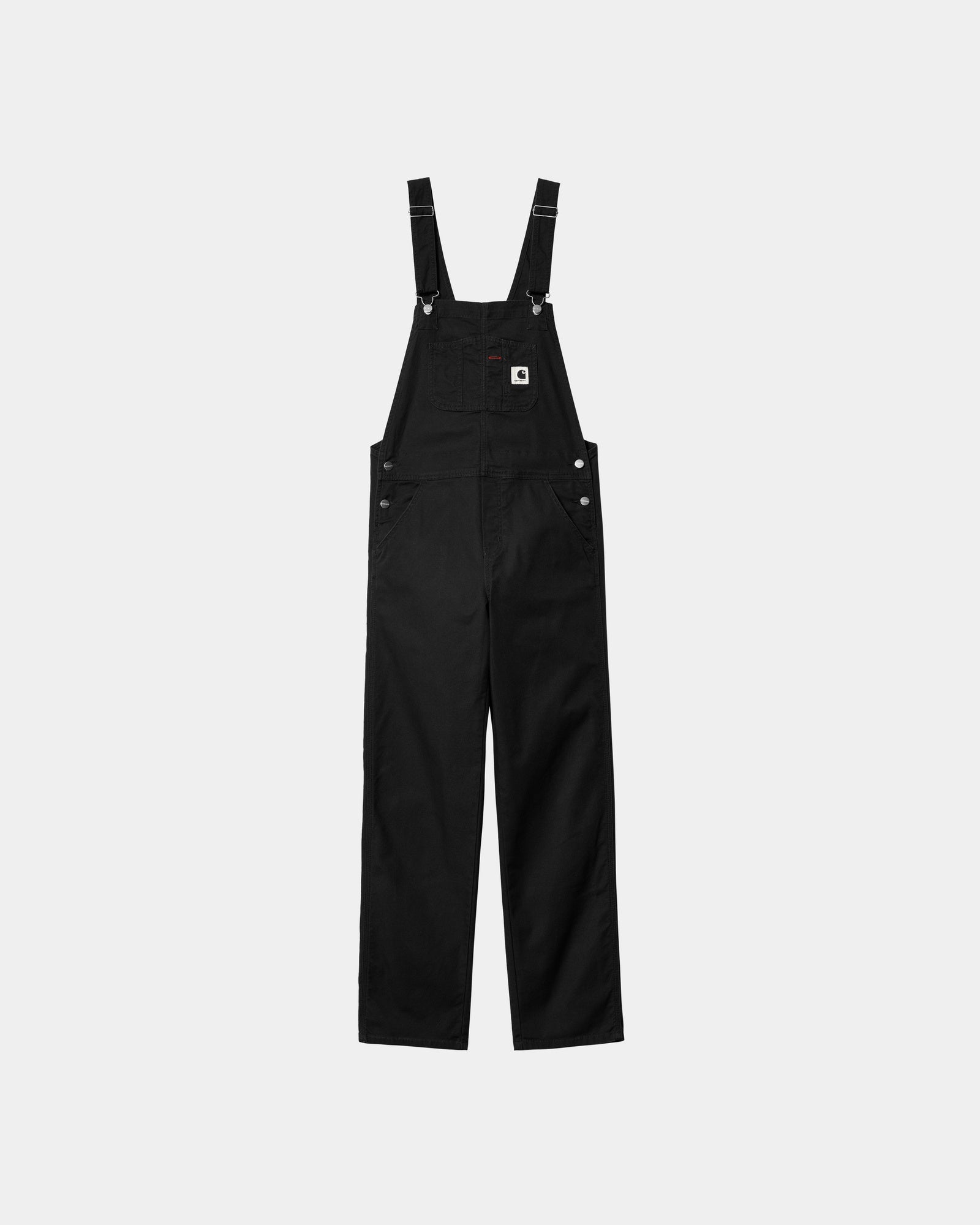 Women's Black Bib Overalls - Straight Leg Denim Jumpsuit for Casual Wear & Outdoor Activities