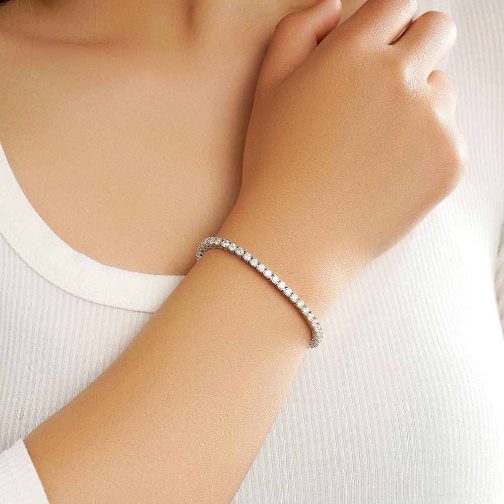 3.5 CT Classic Round Moissanite Tennis Bracelet for Women - Elegant Jewelry Gift for Wedding, Anniversary & Special Occasions