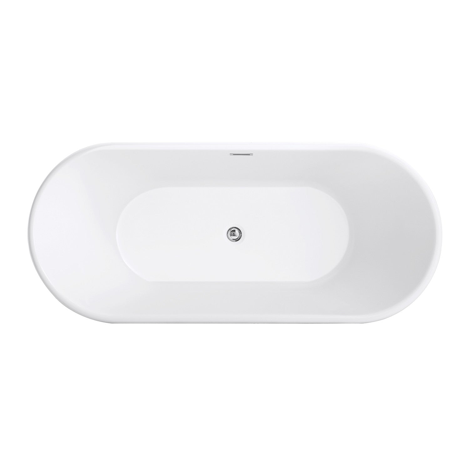 Aqua Eden 63 Inch Acrylic Oval Freestanding Bathtub - Double Ended Soaking Tub with Drain, Glossy White Finish | Perfect for Luxury Bathrooms & Spa Retreats