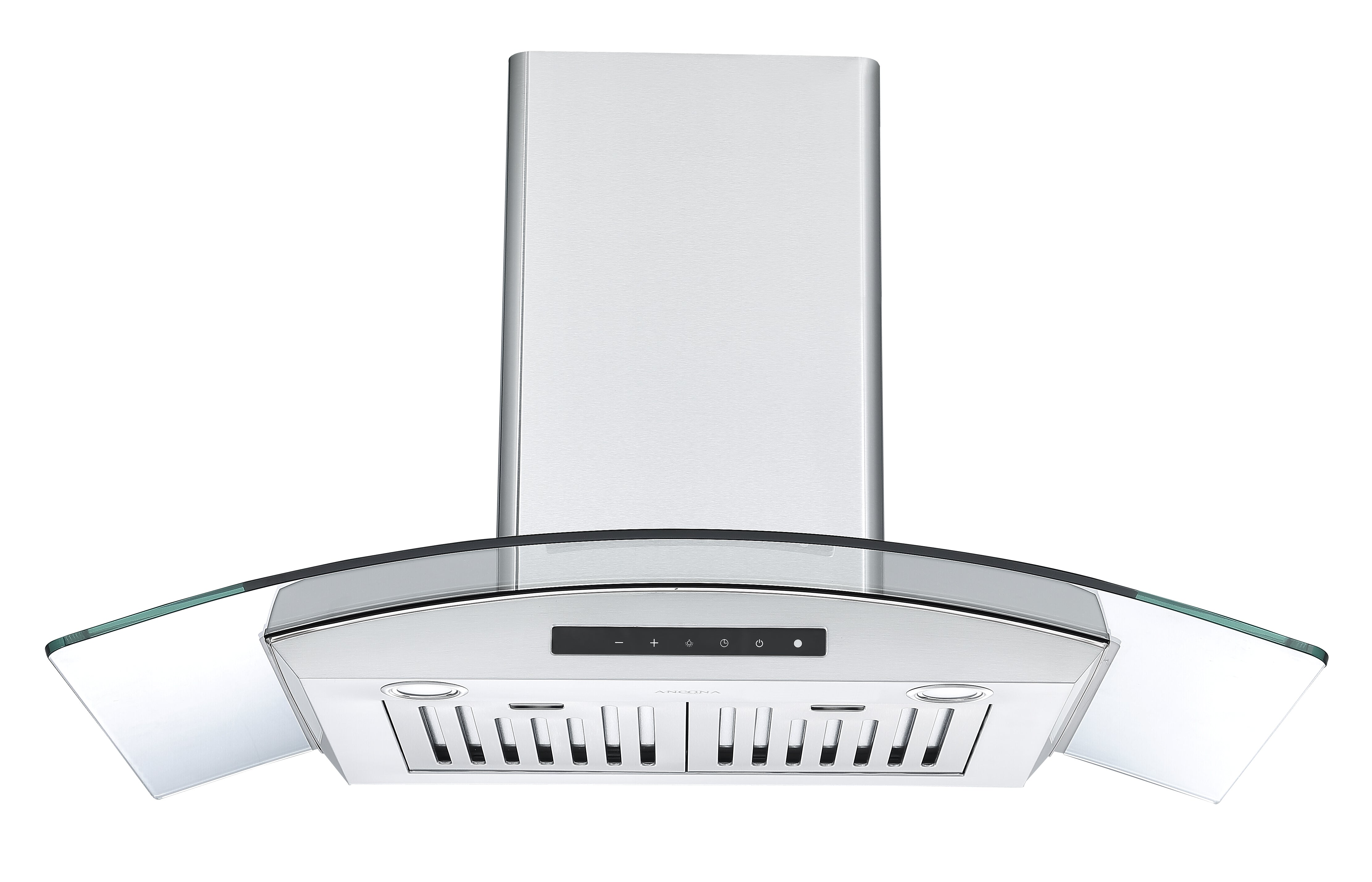 GCL636 36 Inch Stainless Steel Wall Mount Glass Canopy Range Hood with Night Light - Modern Kitchen Ventilation for Smoke & Odor Removal - Perfect for Home Cooking, Grilling, and Open-Concept Kitchens