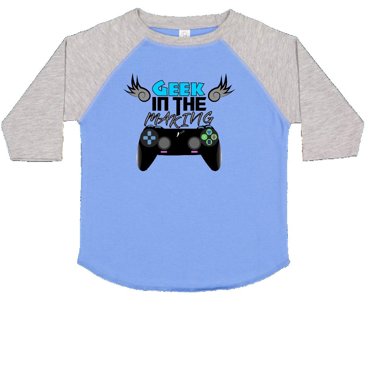Inktastic Geek in The Making Black Video Game Controller Toddler T-Shirt - Fun Gaming Outfit for Kids Birthday & Family Events