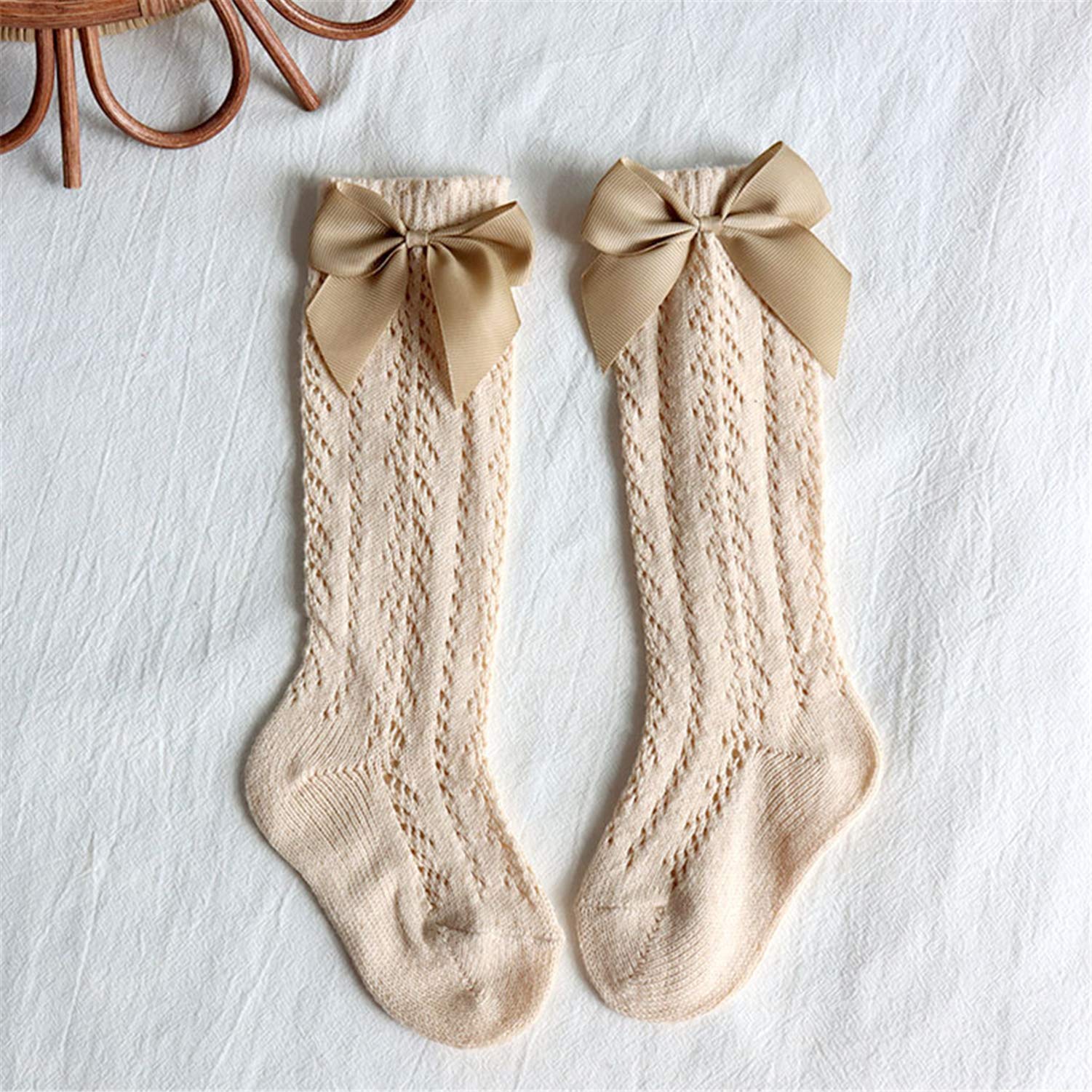 **Baby Girl Knee-High Socks with Bows – Soft Toddler & Infant Stockings – Princess Frilly Socks for Newborns – Perfect for Dress-Up, Parties & Everyday Wear**