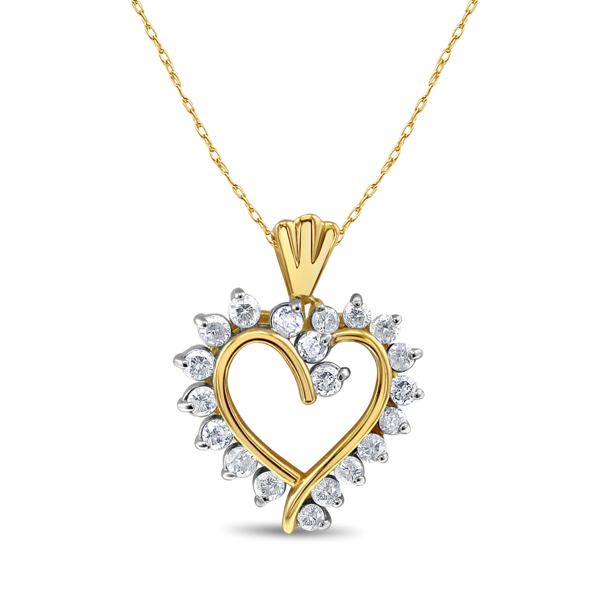 1.33cttw Diamond Heart Pendant Necklace in 14K Yellow Gold - Perfect for Valentine's Day, Anniversary & Romantic Gifts
