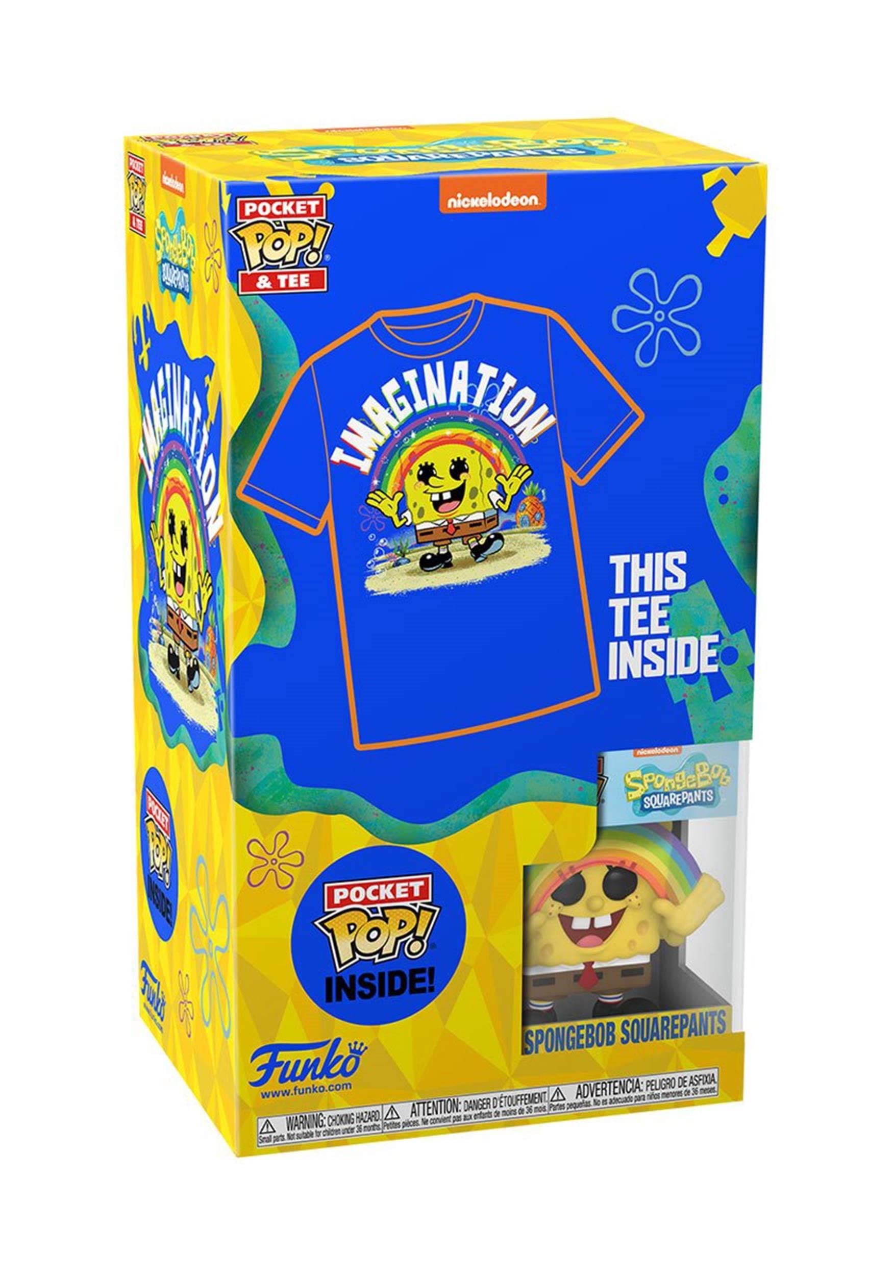 Funko Pop! Pocket Pop and Tee: SpongeBob SquarePants with Rainbow - Kids XS Size - Cute Cartoon Character Collectible Gift for Kids - Perfect for Birthdays, Parties, and SpongeBob Fans