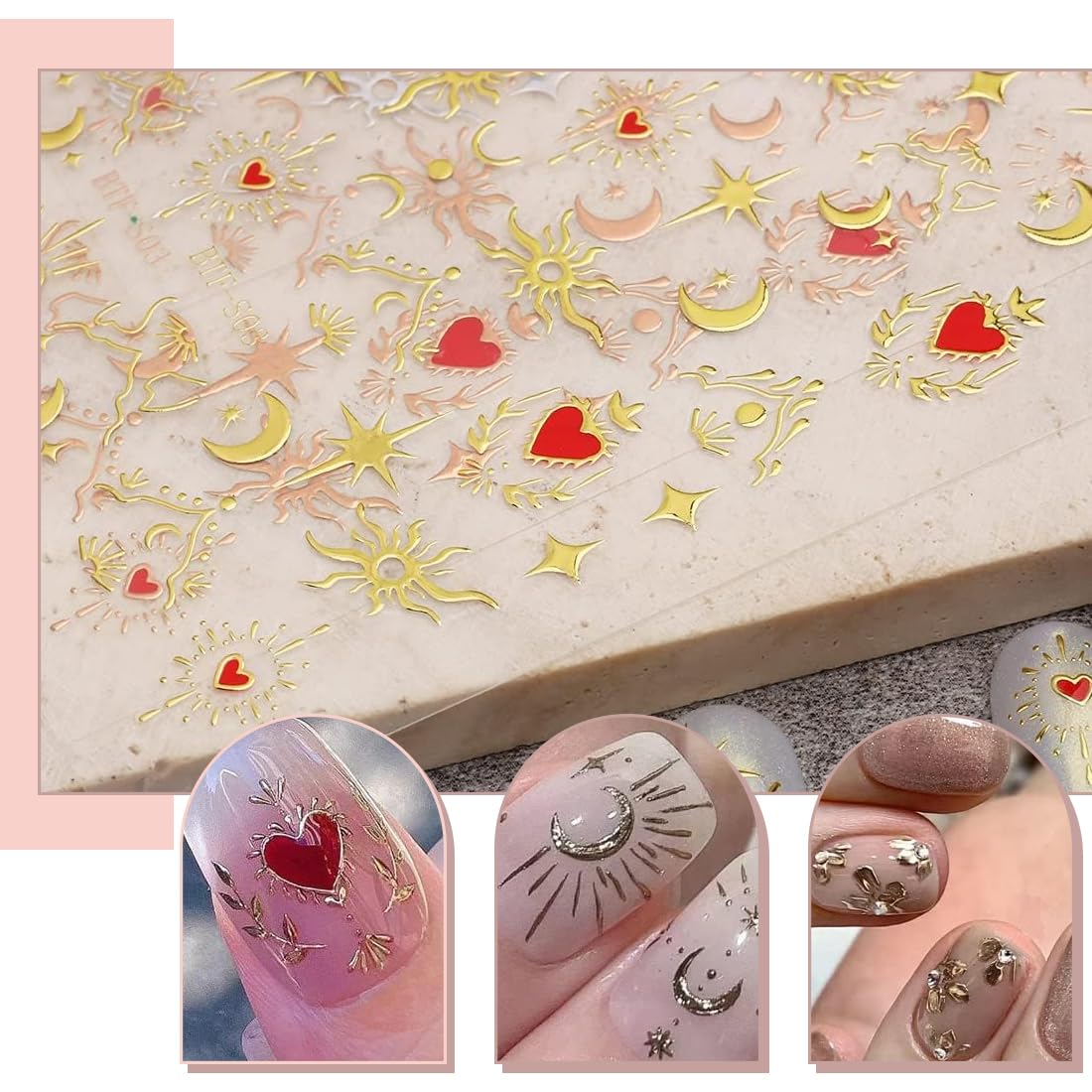 VAEIORP 8-Piece Nail Stickers Set - Waterproof Nail Art Decals for DIY Manicure, French Tip Designs & Nail Decorations | Perfect for Home Salon, Parties & Gift Giving