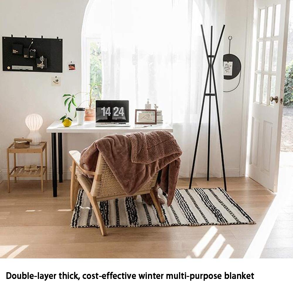 Super Soft Plush Blanket - 200x230cm Luxurious & Washable Fleece Throw - Cozy Bed Warm Blanket Gift for Home, Sofa, Office & Travel - Perfect for Winter Nights, Camping & Relaxation (Color D)