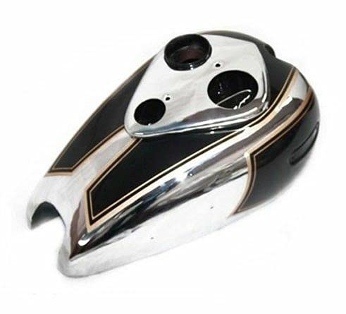 Ariel Square Four Red Hunter Motorcycle Gas Tank - Black Painted Chrome Plated Fuel Tank for Classic Bike Restoration & Custom Builds