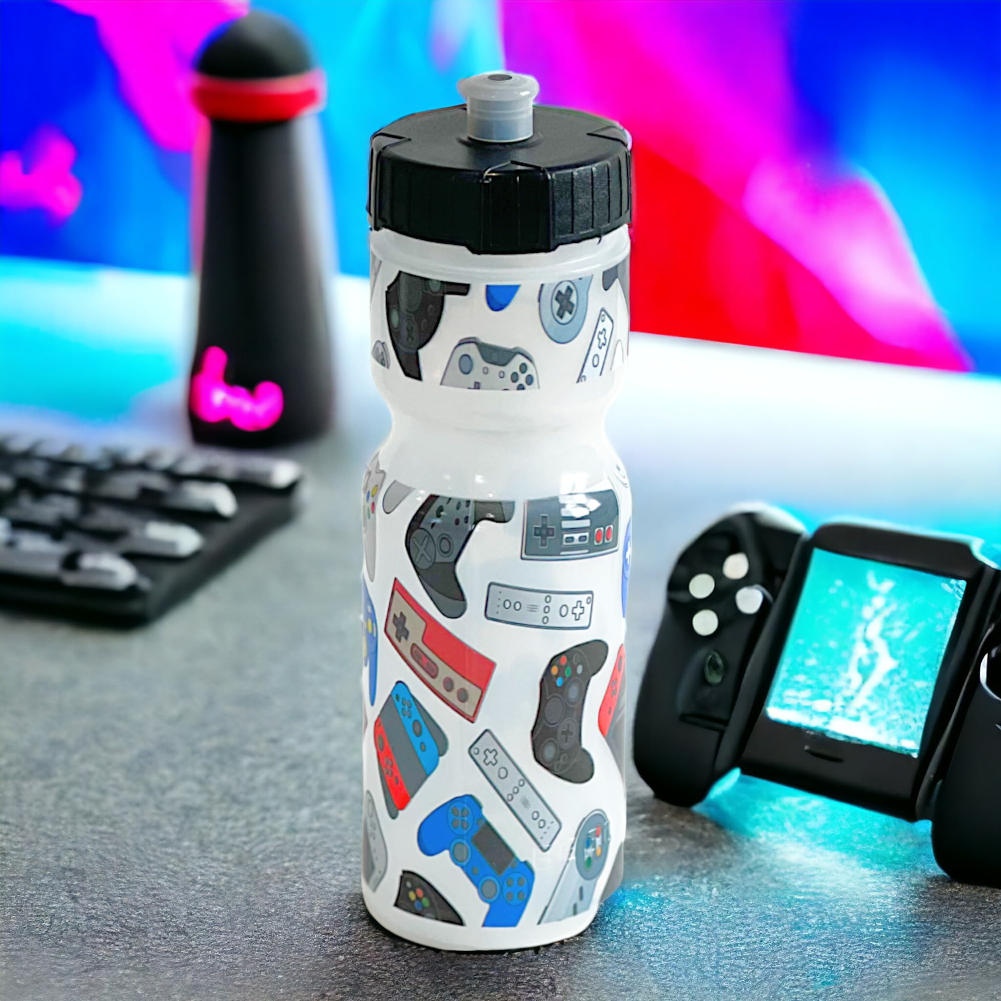 50 Strong 22oz Kids Sports Water Bottle - BPA-Free Squeeze Bottle with Pull Top Cap - Durable Reusable School Water Bottle for Boys & Girls - Made in USA - Perfect for Sports, School & Video Gaming Hydration