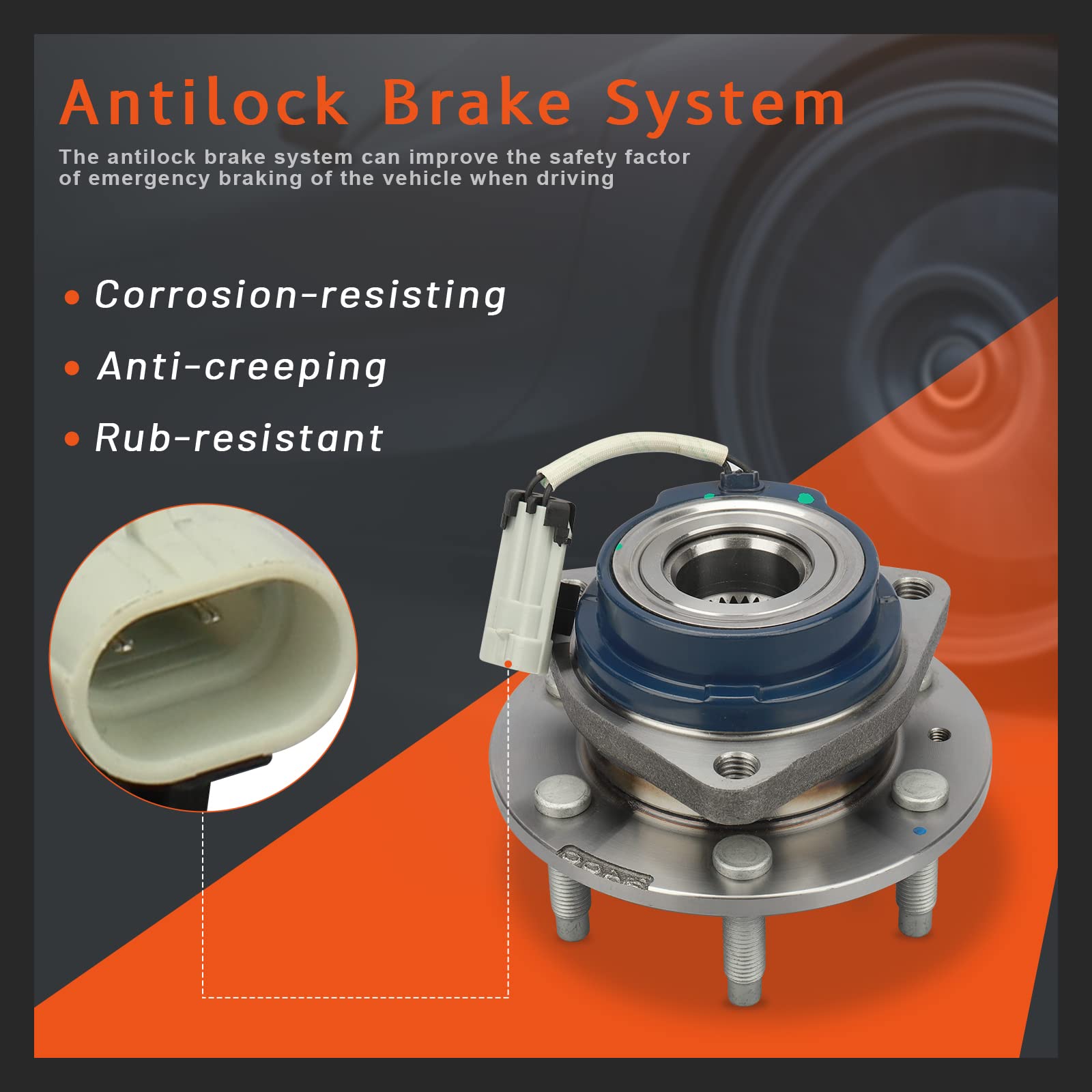 DRIVESTAR 513198 Front Wheel Hub & Bearing Assembly for Cadillac SRX 2004-2009, AWD 4WD, 6 Lug with ABS (Pair) - Perfect for Smooth Ride & Safe Braking on Highways & Off-Road Adventures