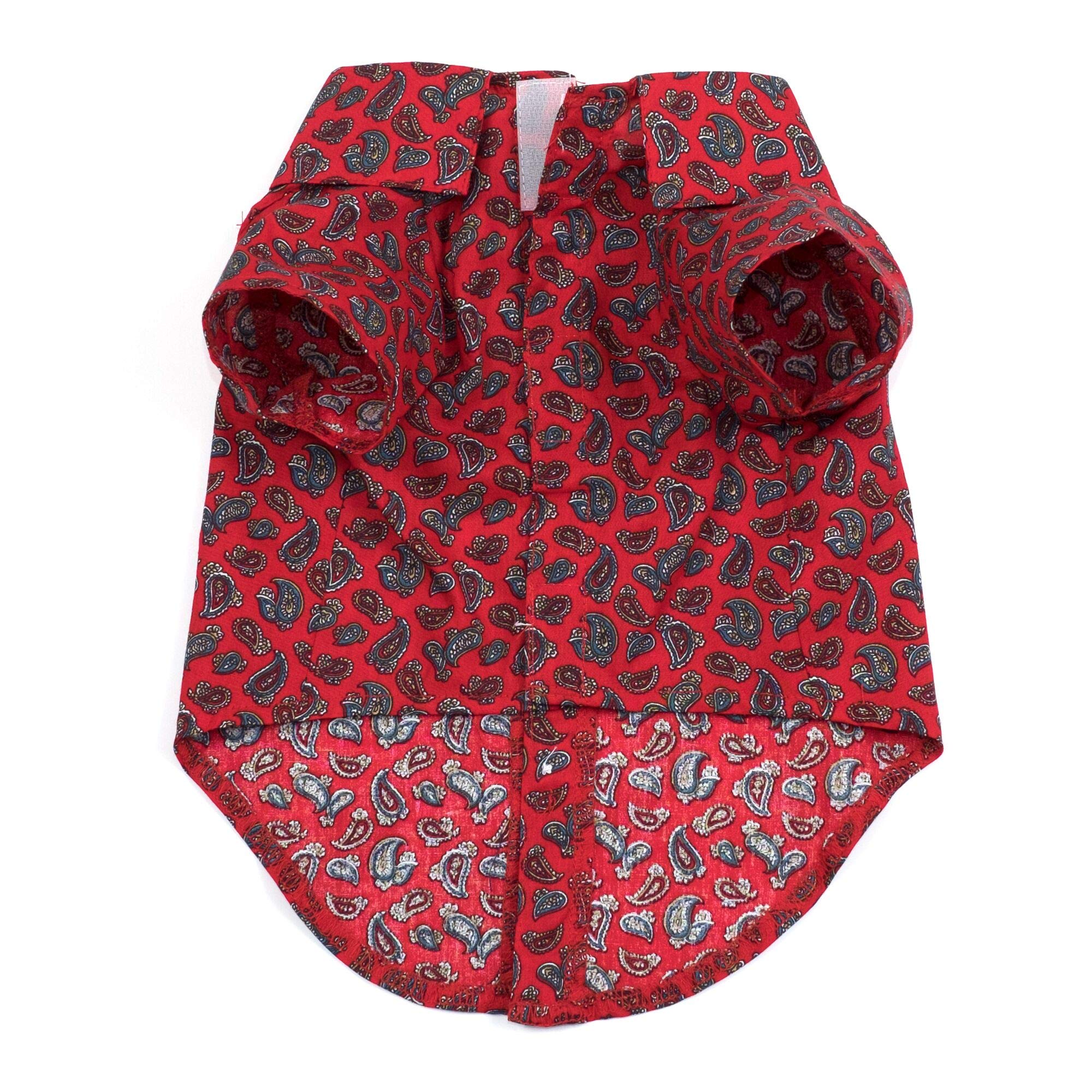 Stylish Red Paisley Pattern Dog Shirt - Designer Collar Casual Outfit for Small, Medium & Large Dogs | Perfect for Walks, Parties & Photo Shoots