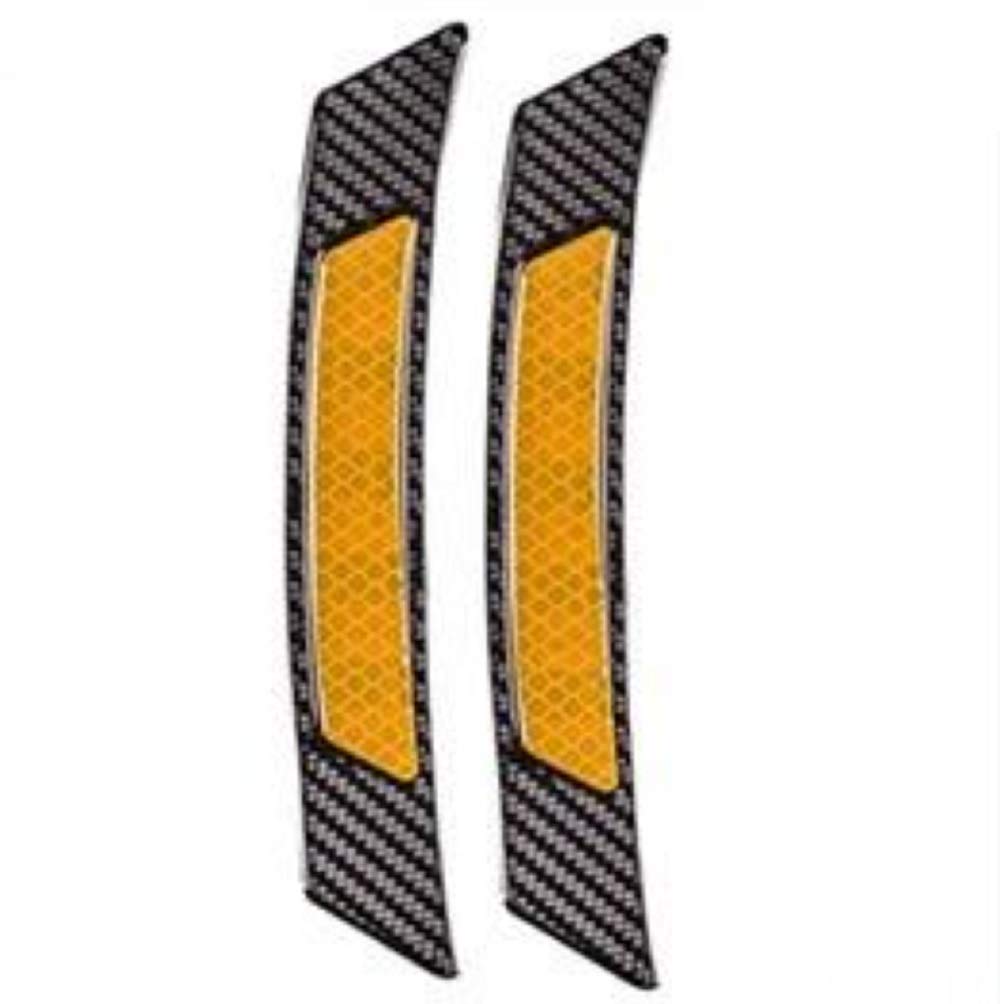 True Line Automotive 2PCS Car Reflector Trim - Reflective Carbon Fiber Wheel Well Fender Trim - Universal Exterior Car Accessories (Silver) | Enhance Night Visibility & Style for Sedans, SUVs, Trucks