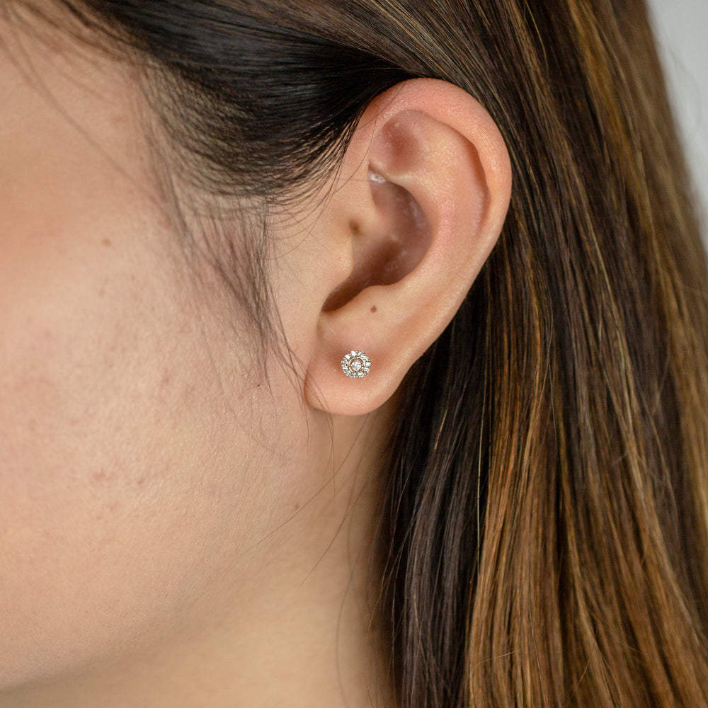 9ct Rose Gold Diamond Stud Earrings - 15 Points of Sparkling Diamonds for Women, Perfect for Weddings, Parties & Everyday Elegance