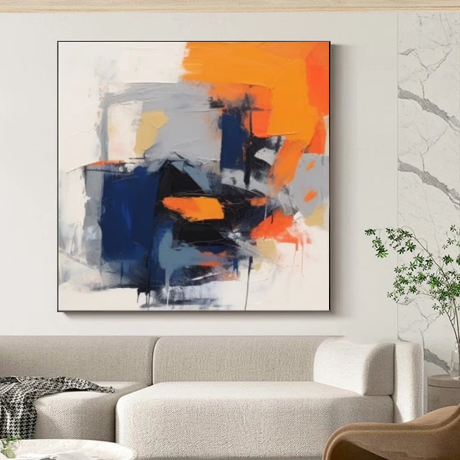 Abstract Painting #AB 321 - Modern Wall Art for Home & Office Decor | Handmade Canvas Artwork for Living Room, Bedroom, or Workspace